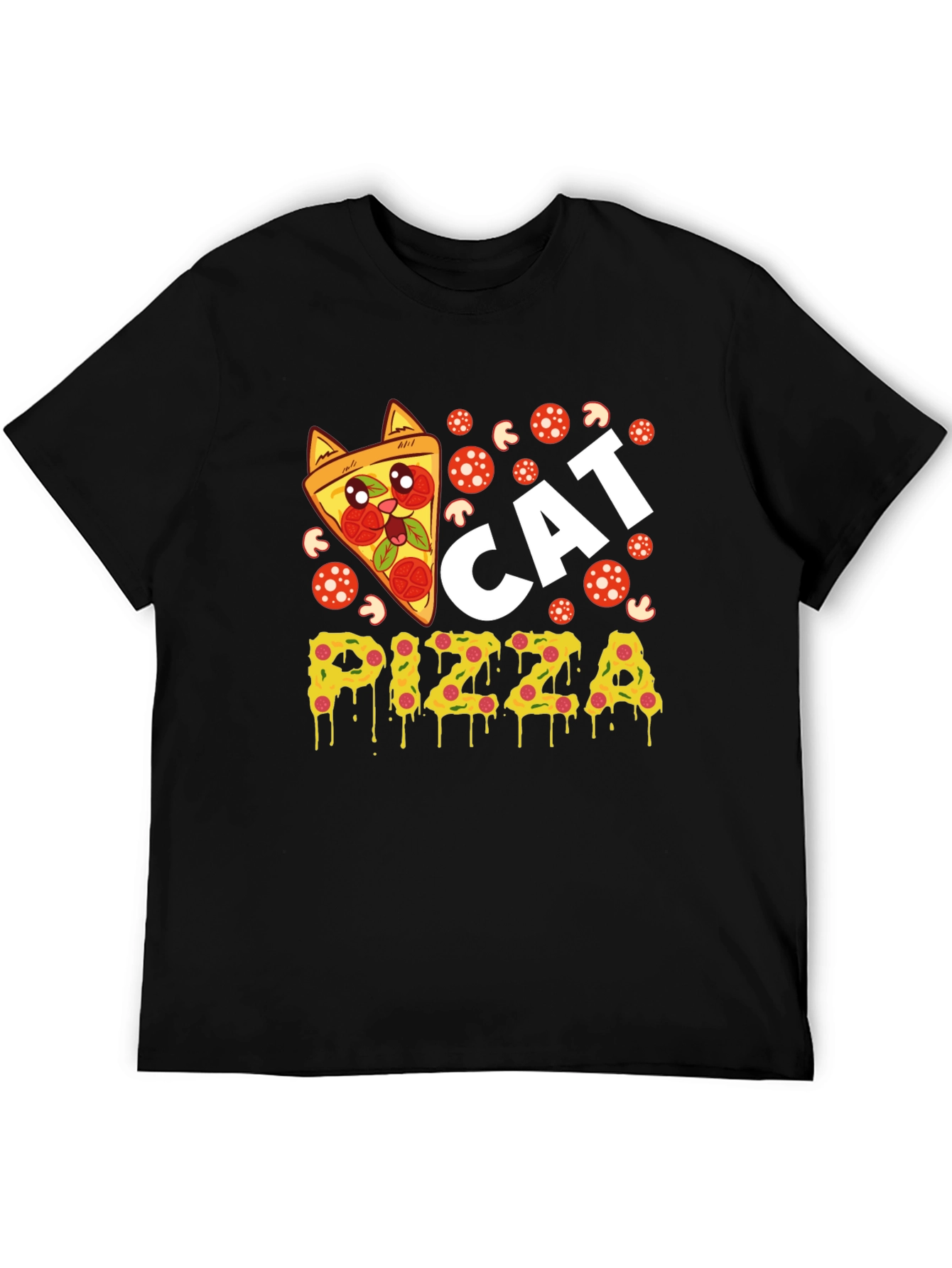 Cat Pizza Graphic Tee - Fun Novelty T-Shirt