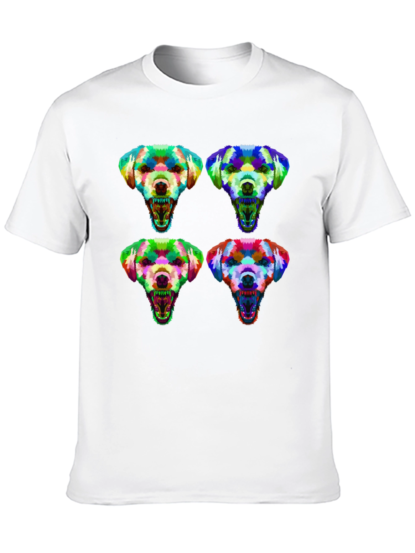 Colorful Dog Head T-Shirt