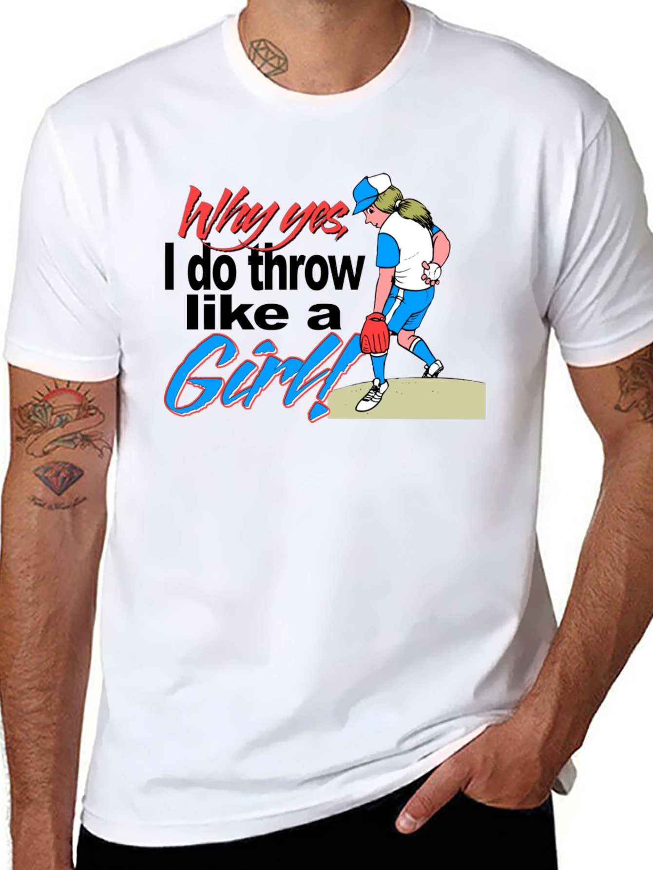 Why Yes I Throw Like a Girl! Novelty T-Shirt