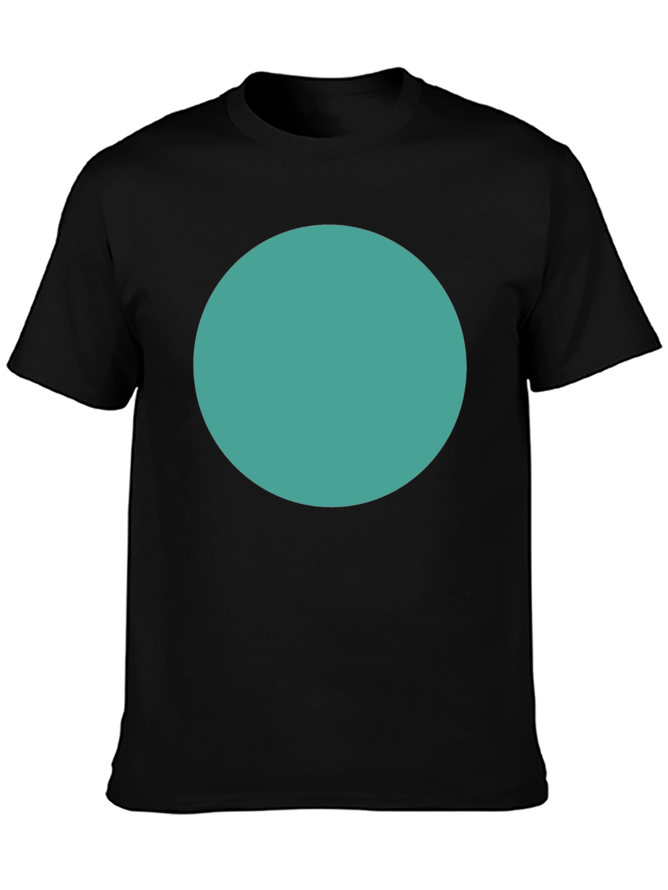 Minimalist Black T-Shirt with Teal Circle Design