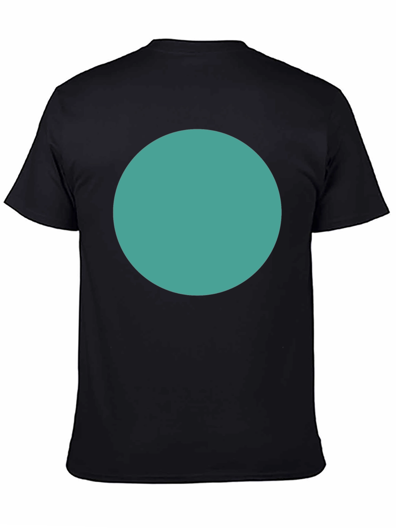Minimalist Black T-Shirt with Teal Circle Design