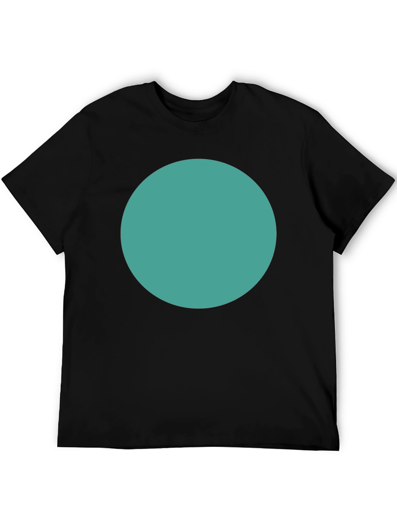 Minimalist Black T-Shirt with Teal Circle Design