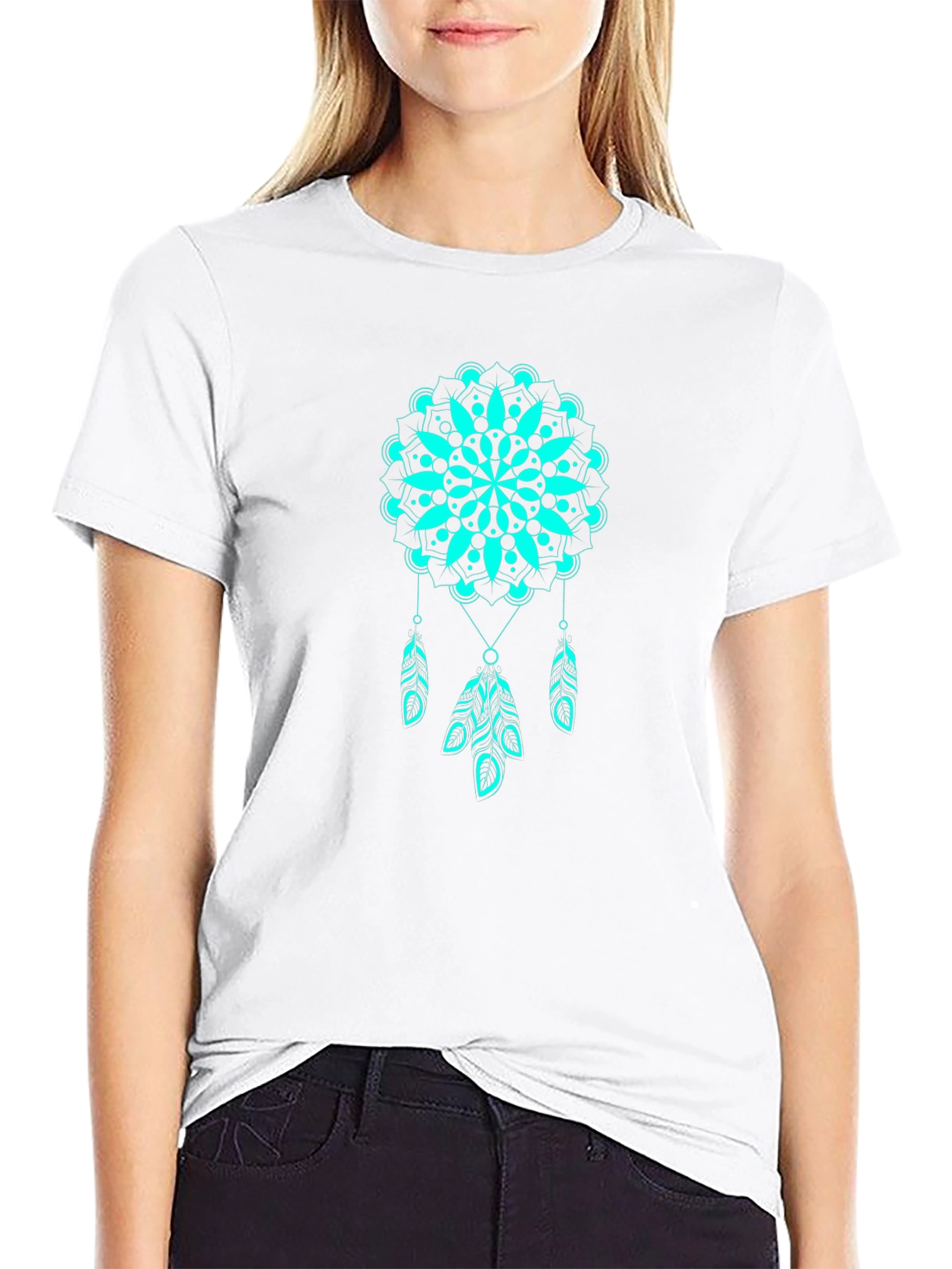 Dreamcatcher Mandala Graphic Tee - Black T-Shirt