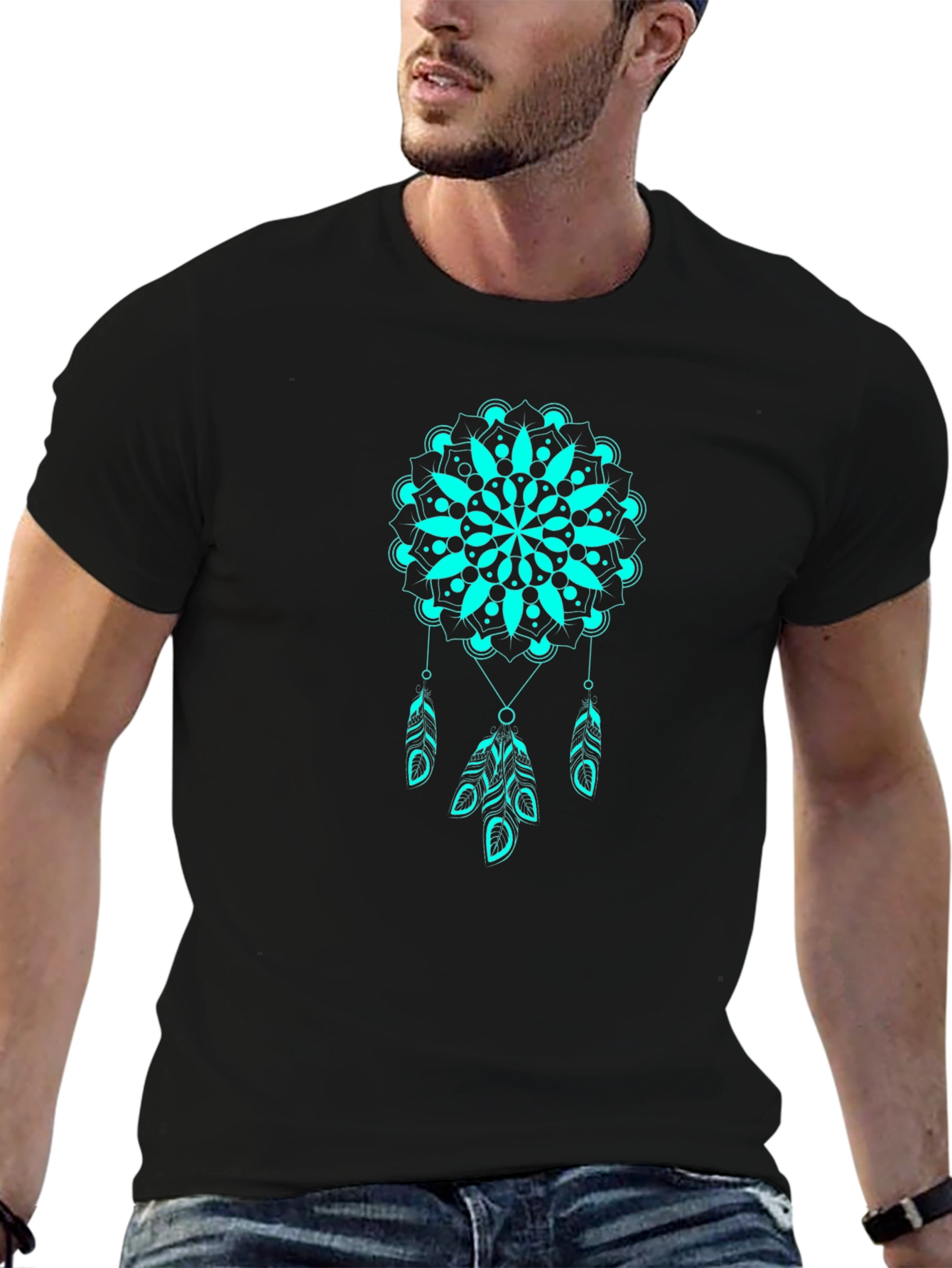 Dreamcatcher Mandala Graphic Tee - Black T-Shirt