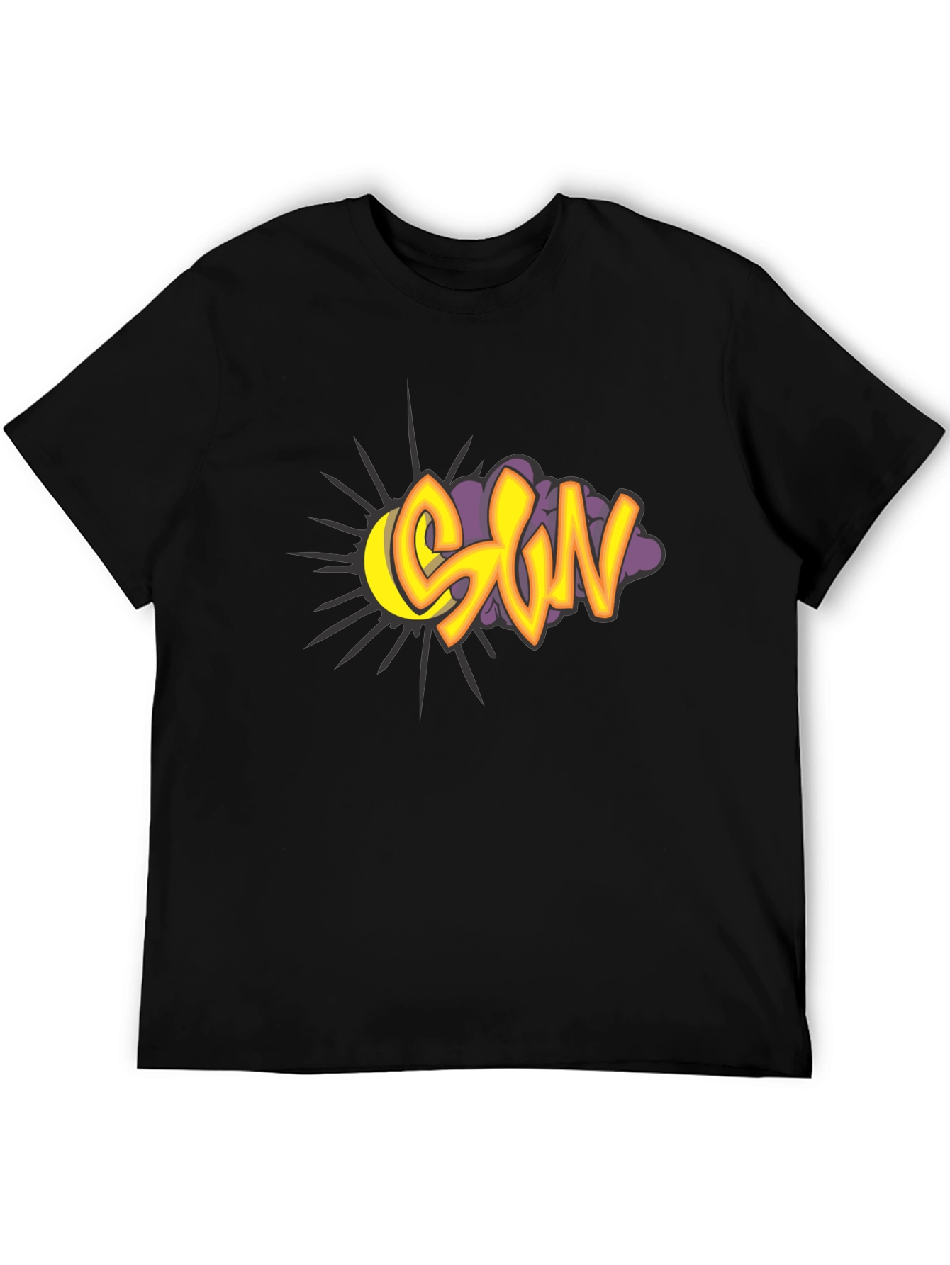 Black SUN Graphic Print Tee