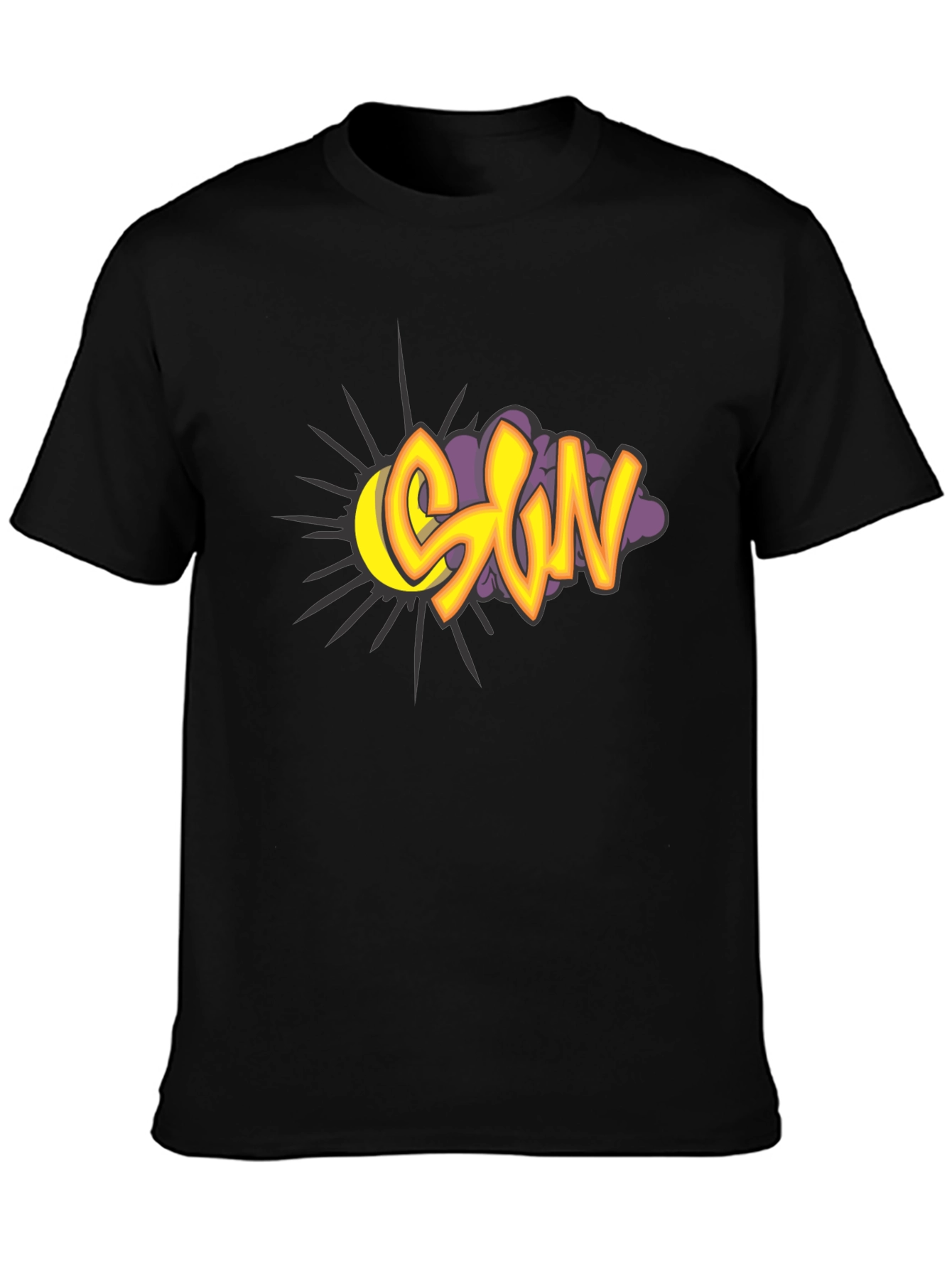 Black SUN Graphic Print Tee