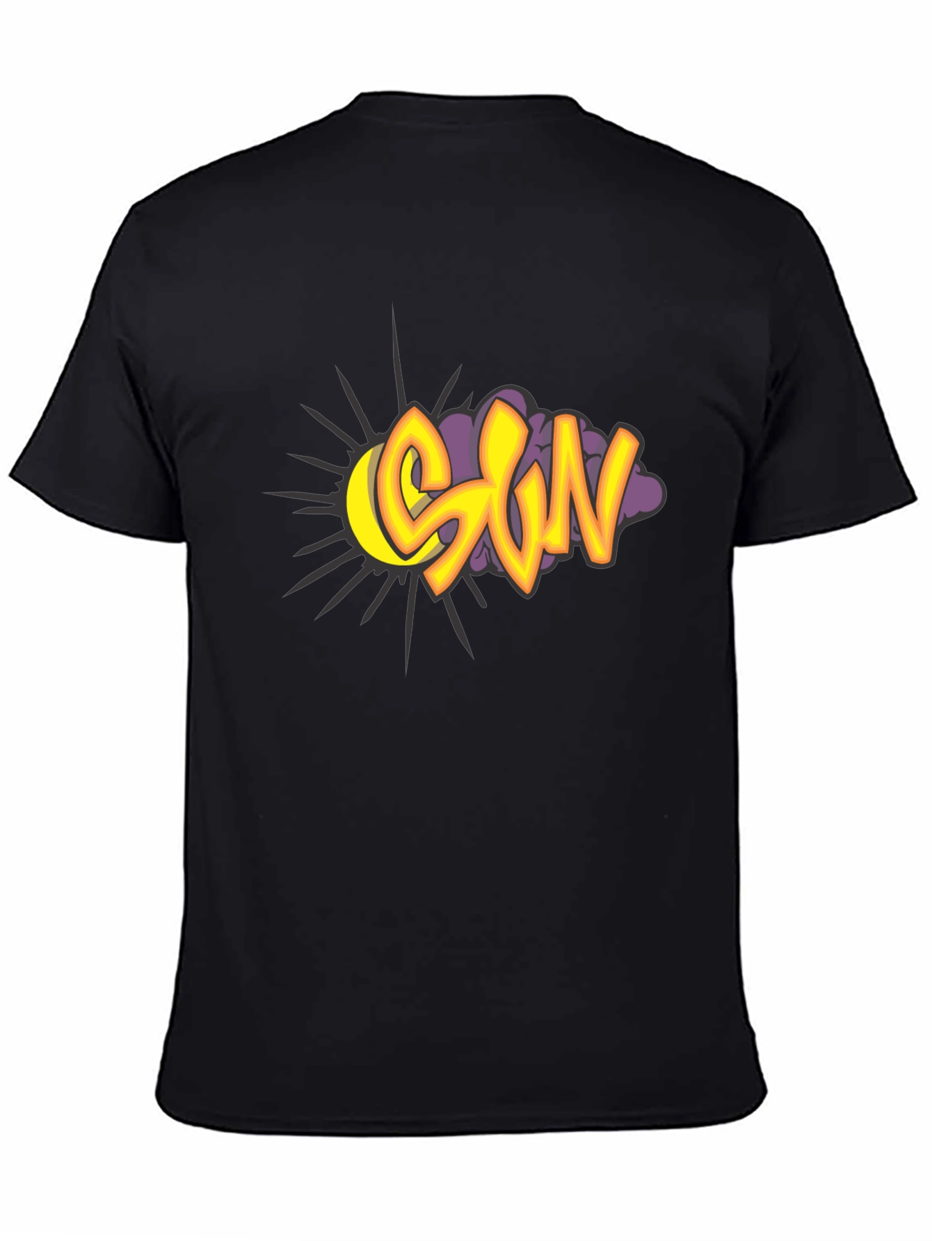 Black SUN Graphic Print Tee