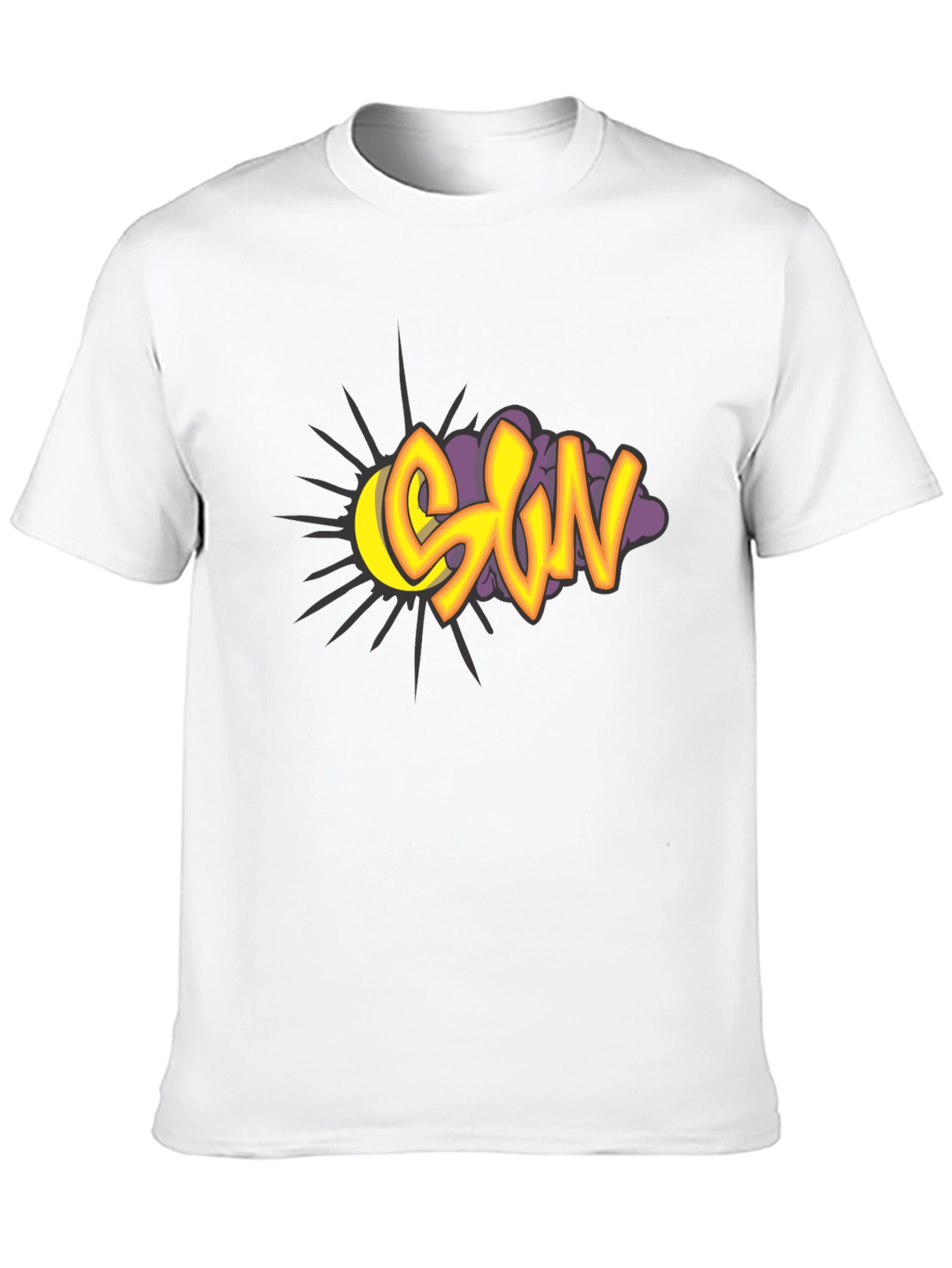 Black SUN Graphic Print Tee