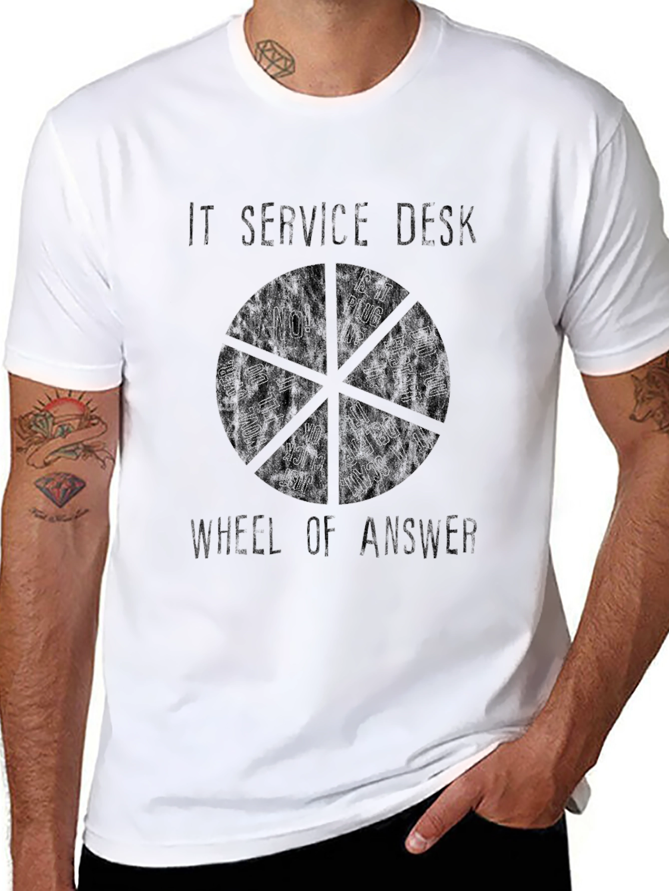 IT Service Desk Wheel of Answer Graphic T-Shirt