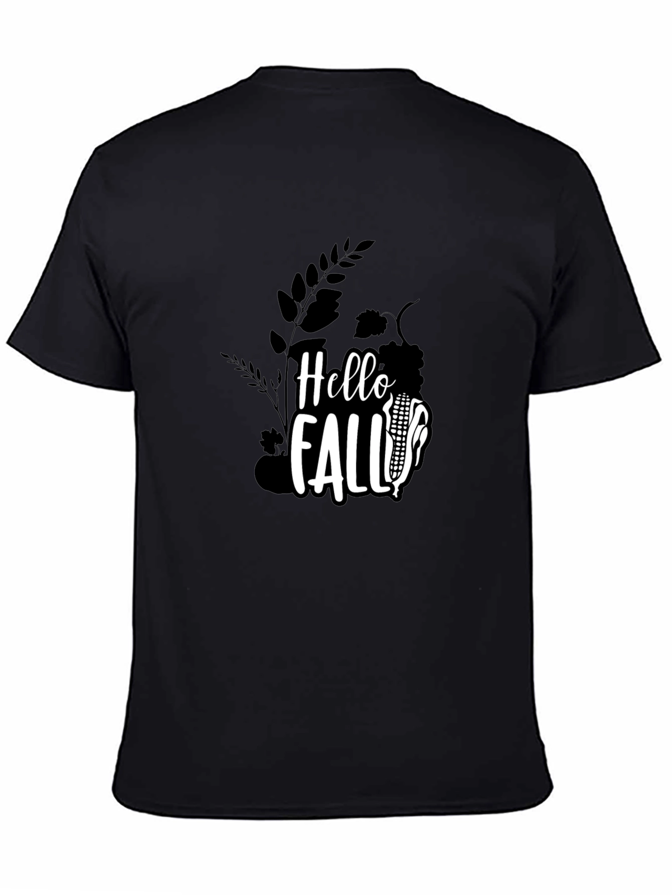 Hello Fall Graphic Tee - Black Cotton Shirt