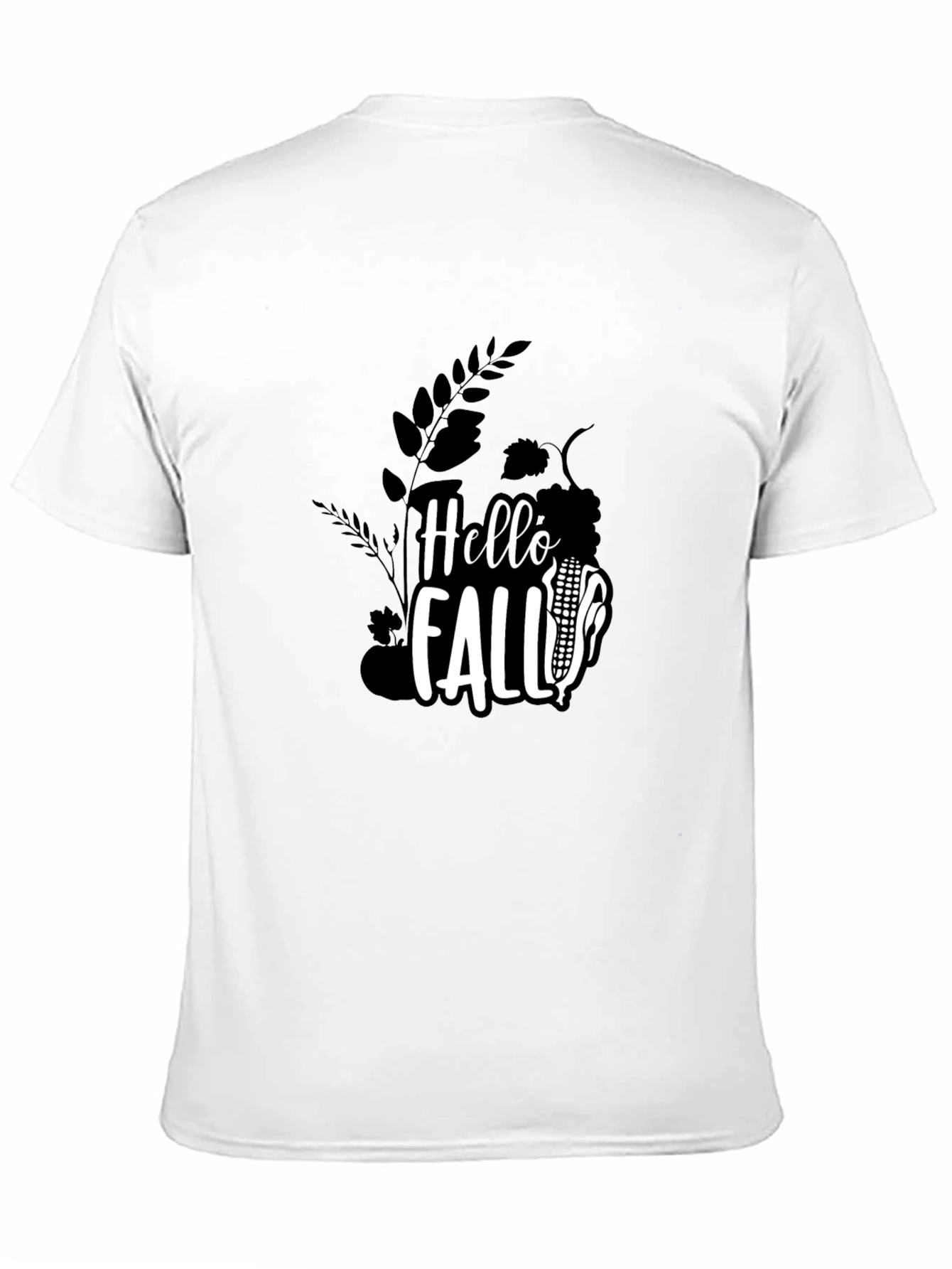 Hello Fall Graphic Tee - Black Cotton Shirt