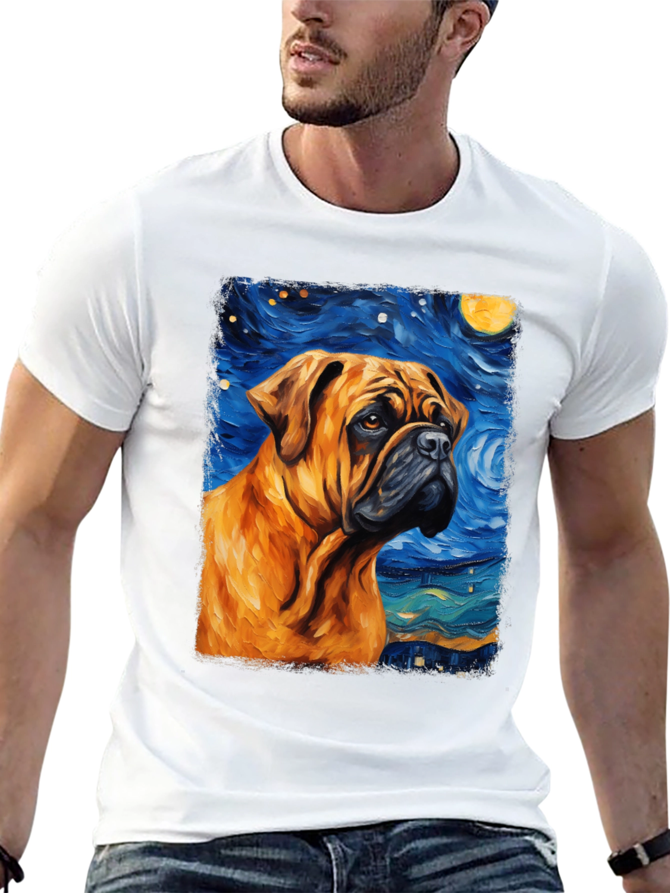 Starry Night Bulldog T-Shirt