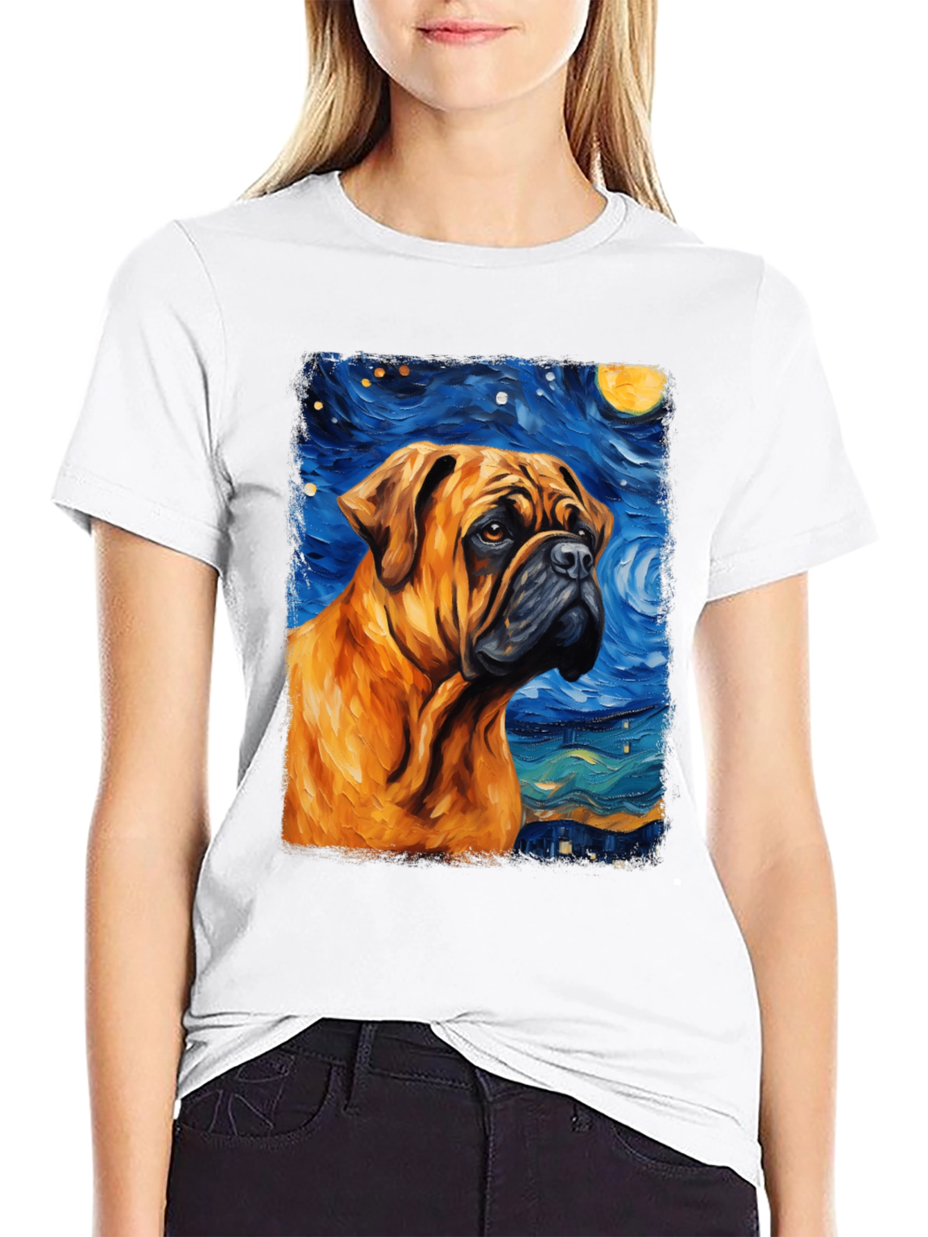 Starry Night Bulldog T-Shirt