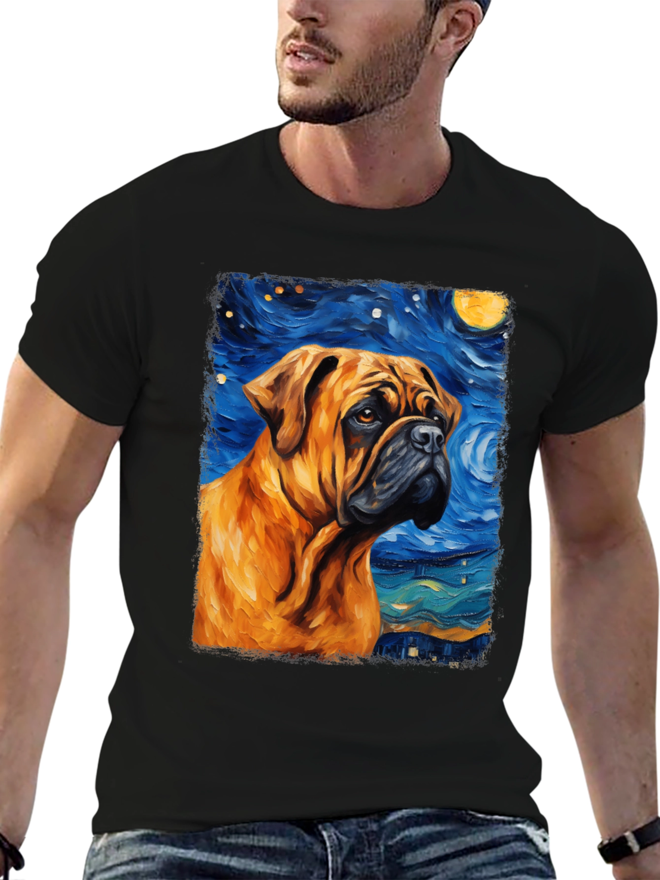Starry Night Bulldog T-Shirt