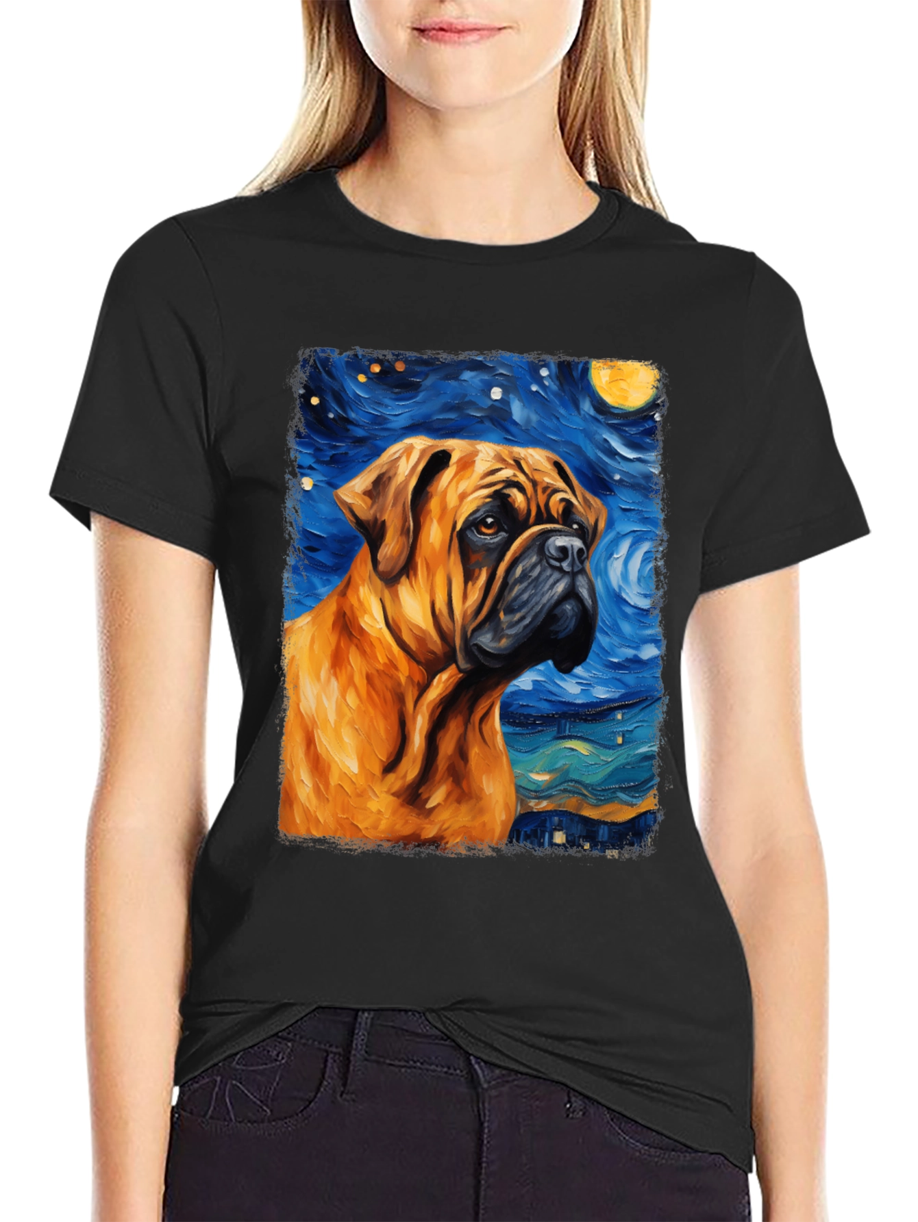 Starry Night Bulldog T-Shirt