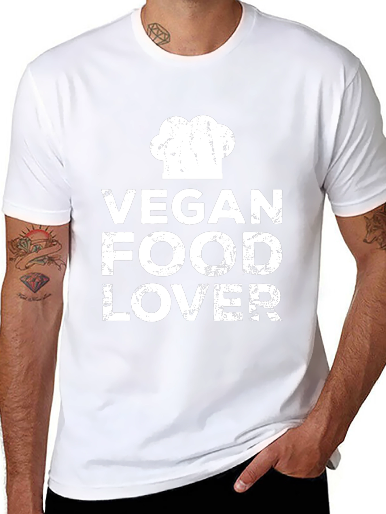 Vegan Food Lover T-Shirt - Chef Hat Graphic
