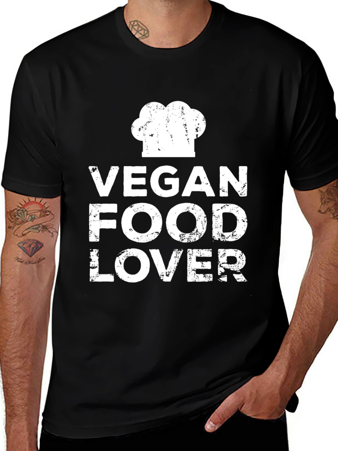 Vegan Food Lover T-Shirt - Chef Hat Graphic