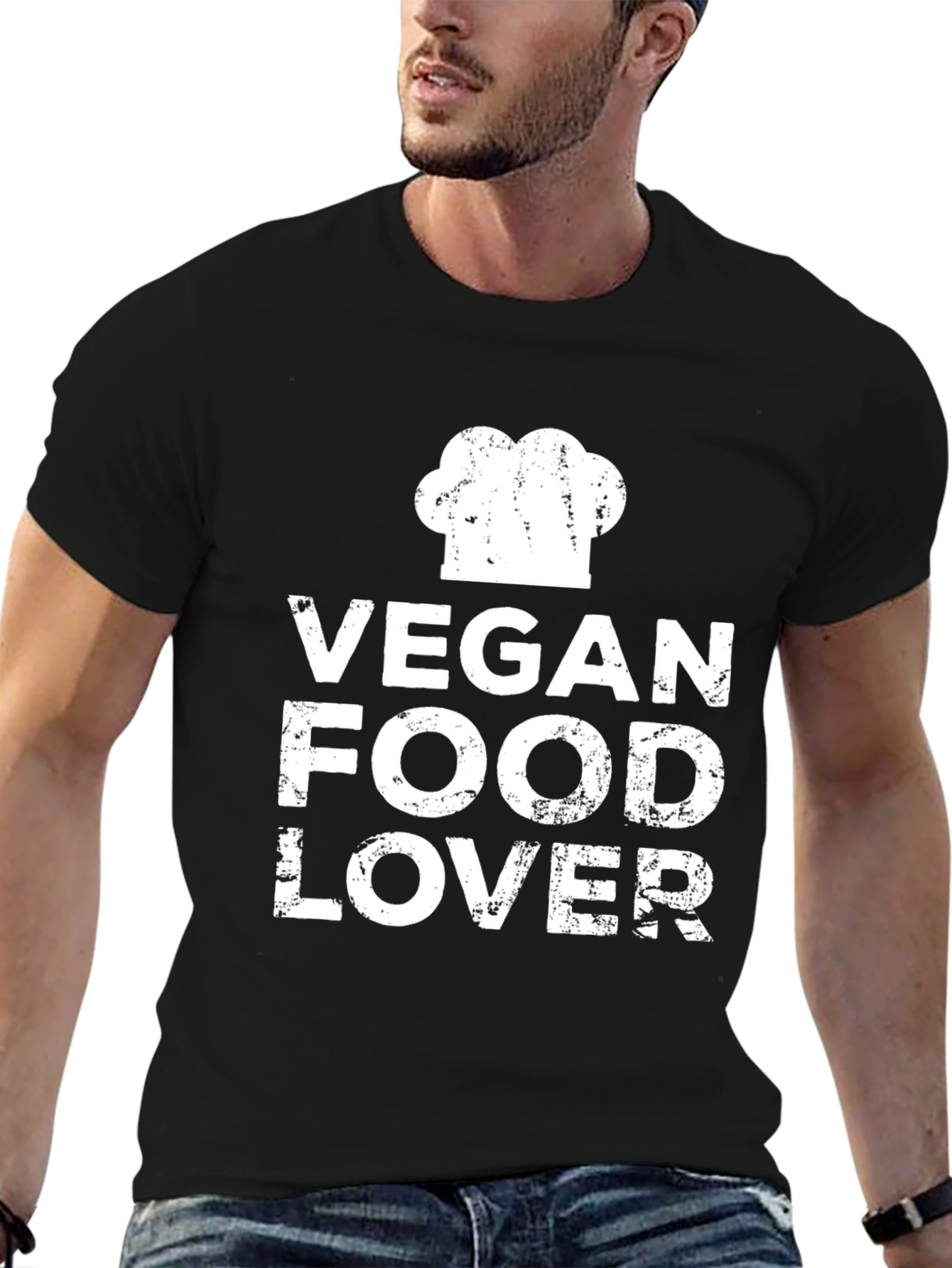 Vegan Food Lover T-Shirt - Chef Hat Graphic