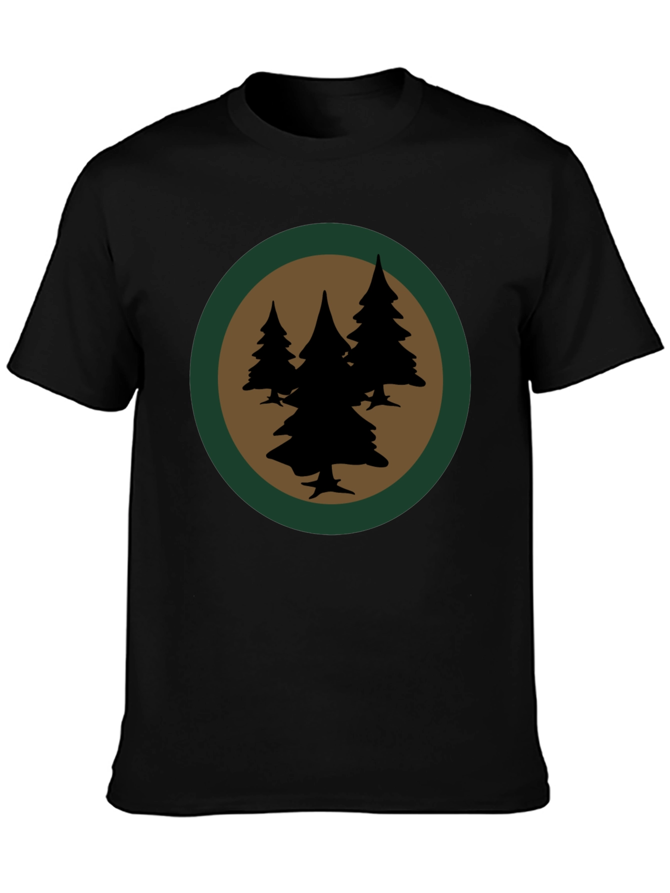 Forest Silhouette Graphic Tee - Black