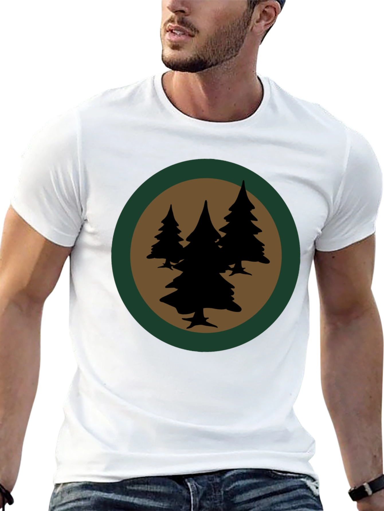 Forest Silhouette Graphic Tee - Black
