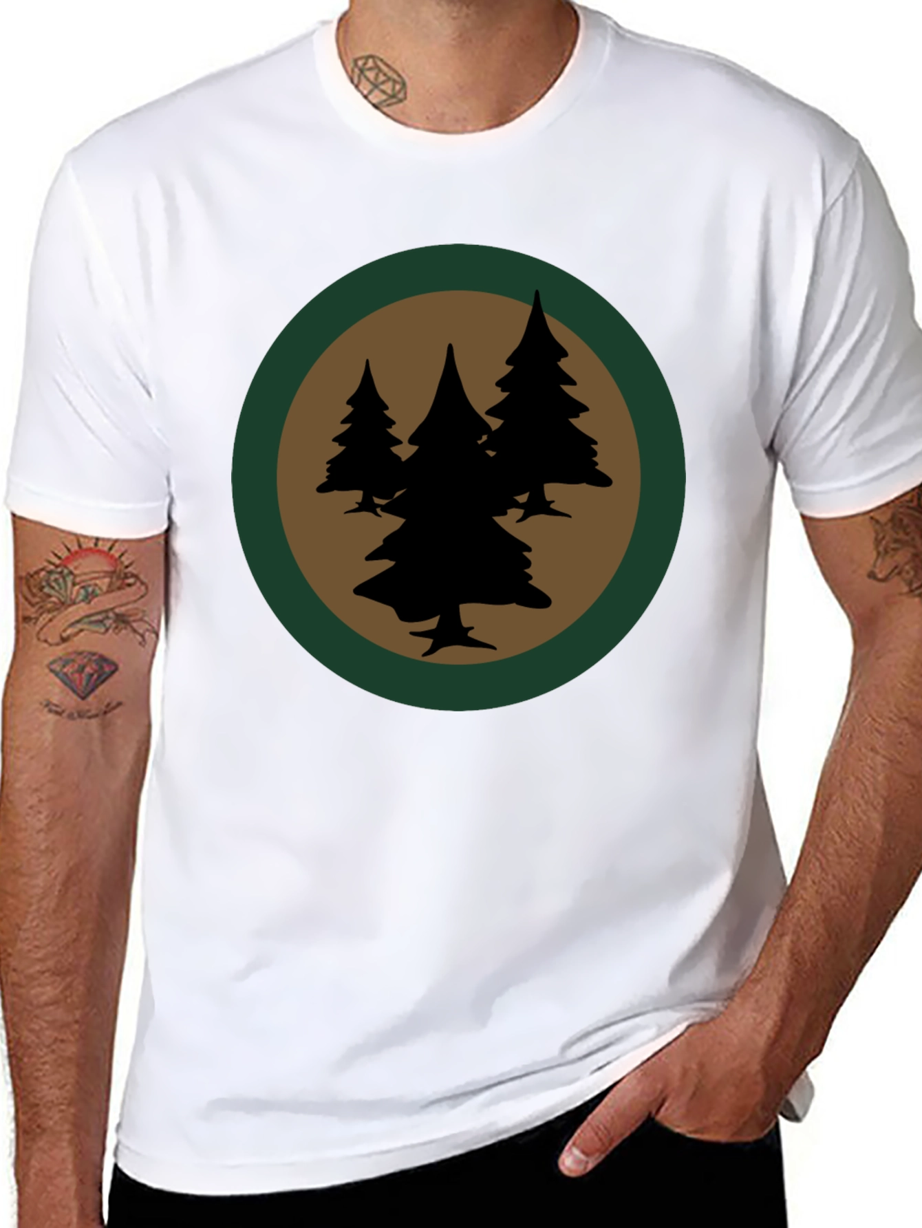 Forest Silhouette Graphic Tee - Black