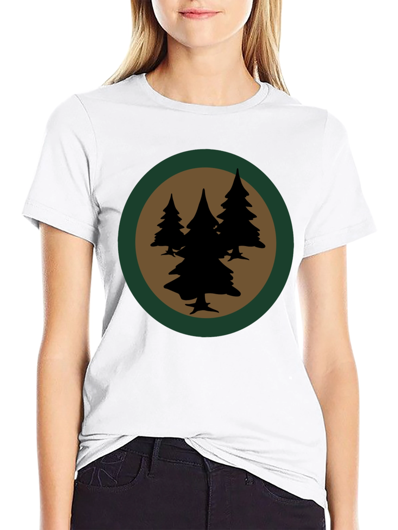 Forest Silhouette Graphic Tee - Black