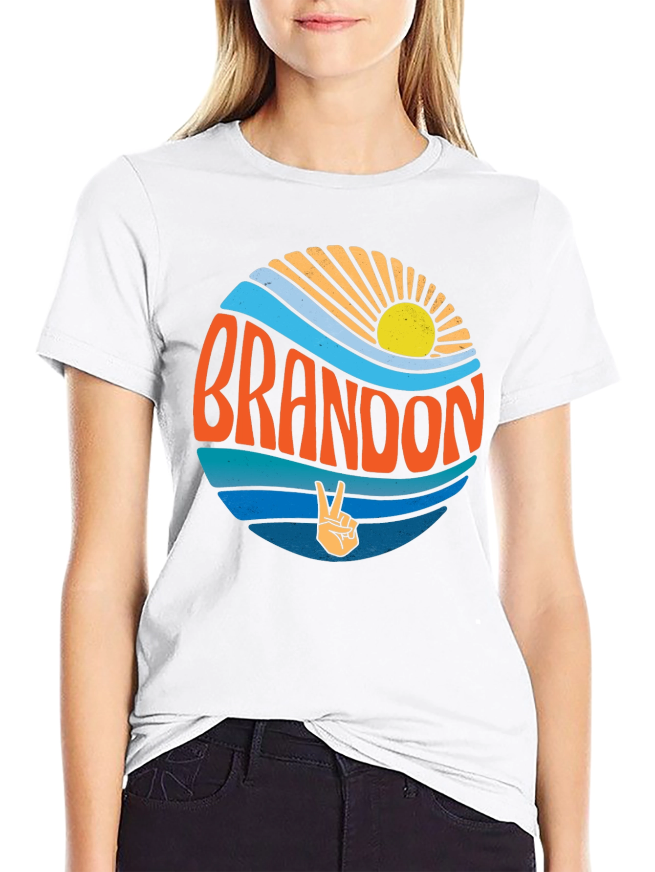 Retro Brandon Peace Sign Graphic Tee