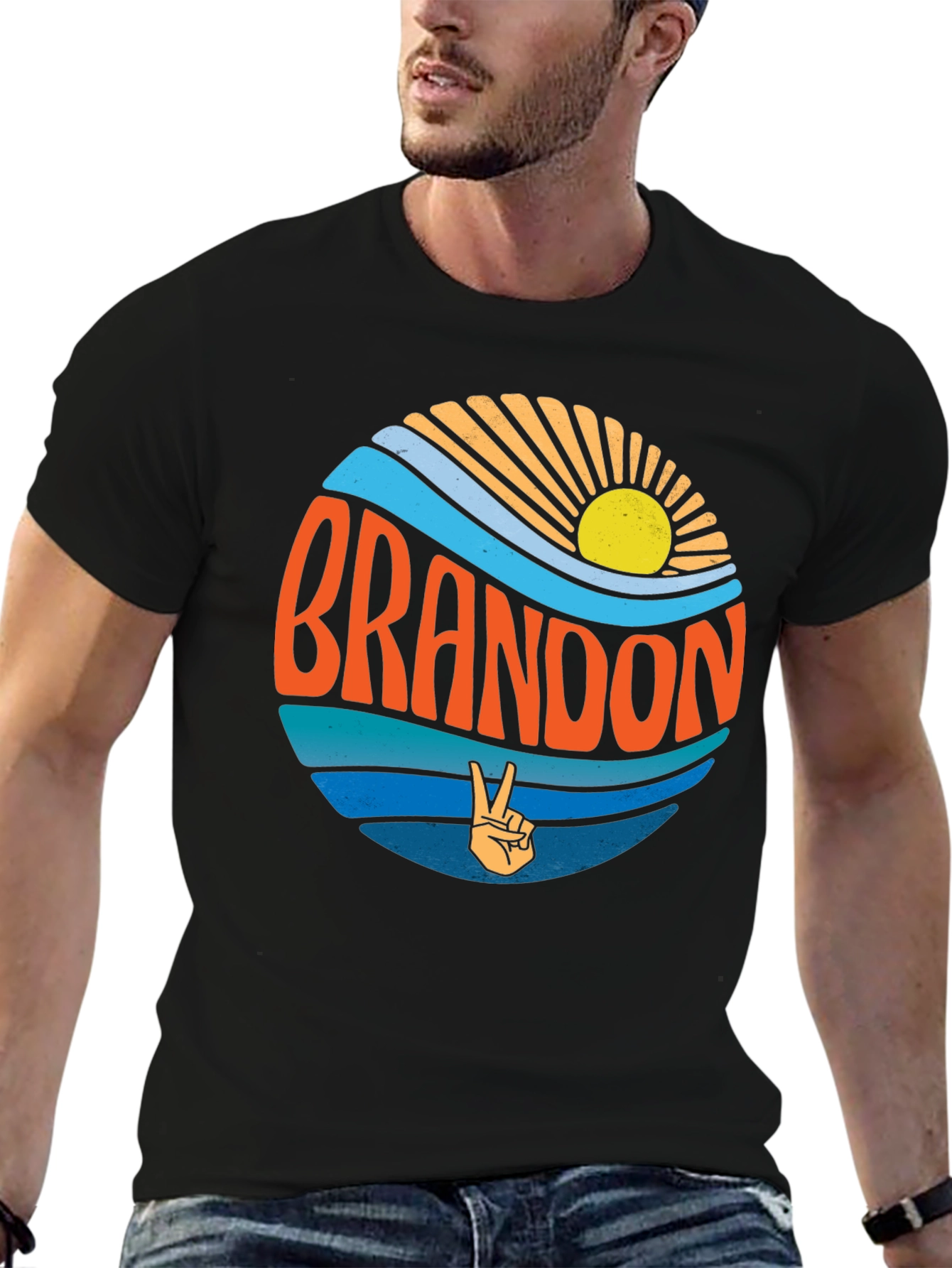 Retro Brandon Peace Sign Graphic Tee