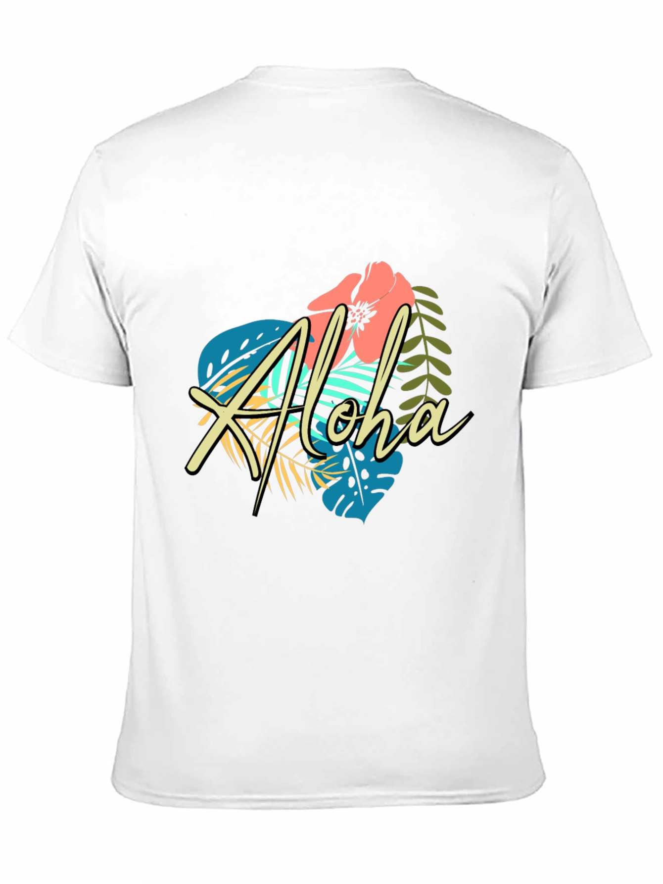 Tropical Aloha Graphic Black T-Shirt