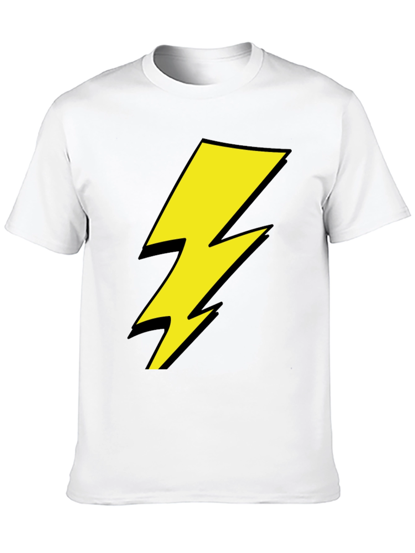 Lightning Bolt Graphic Tee - Black Cotton Shirt