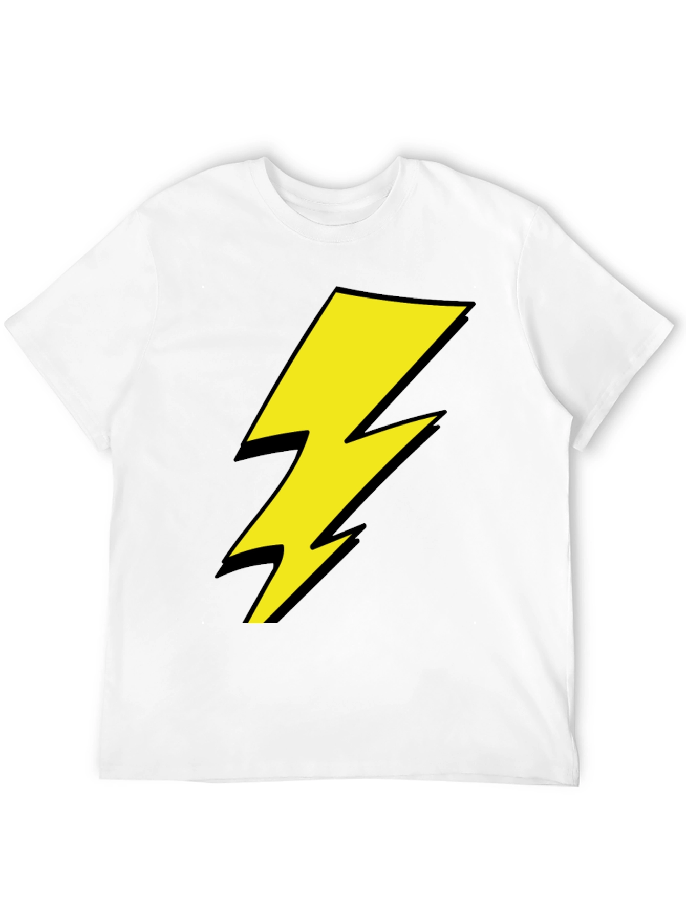 Lightning Bolt Graphic Tee - Black Cotton Shirt