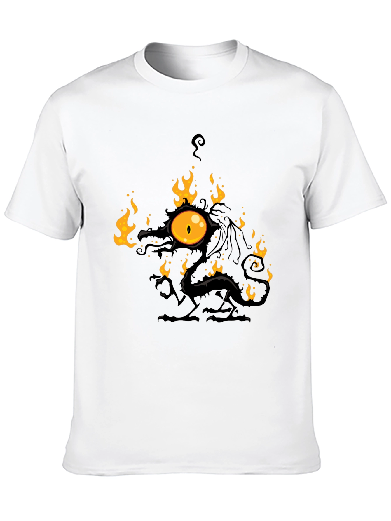 Fiery Eye Dragon Black T-Shirt