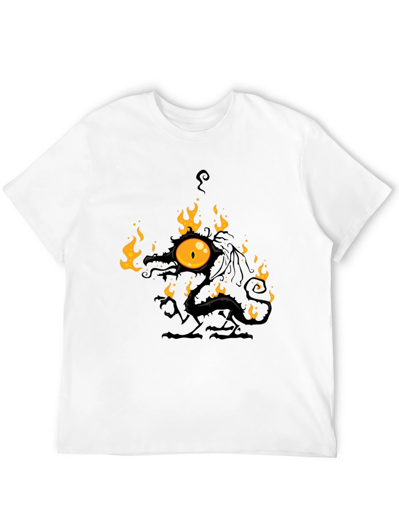Fiery Eye Dragon Black T-Shirt