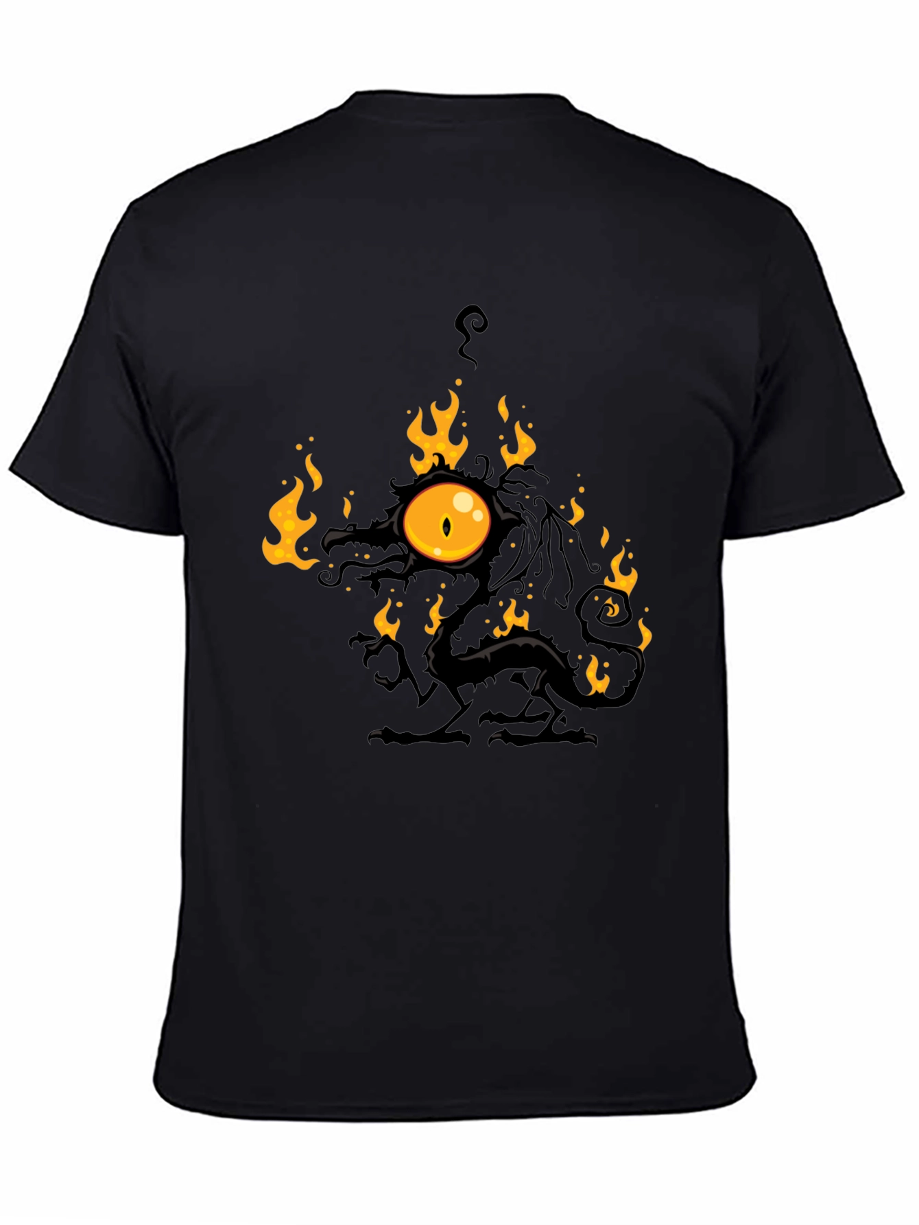 Fiery Eye Dragon Black T-Shirt