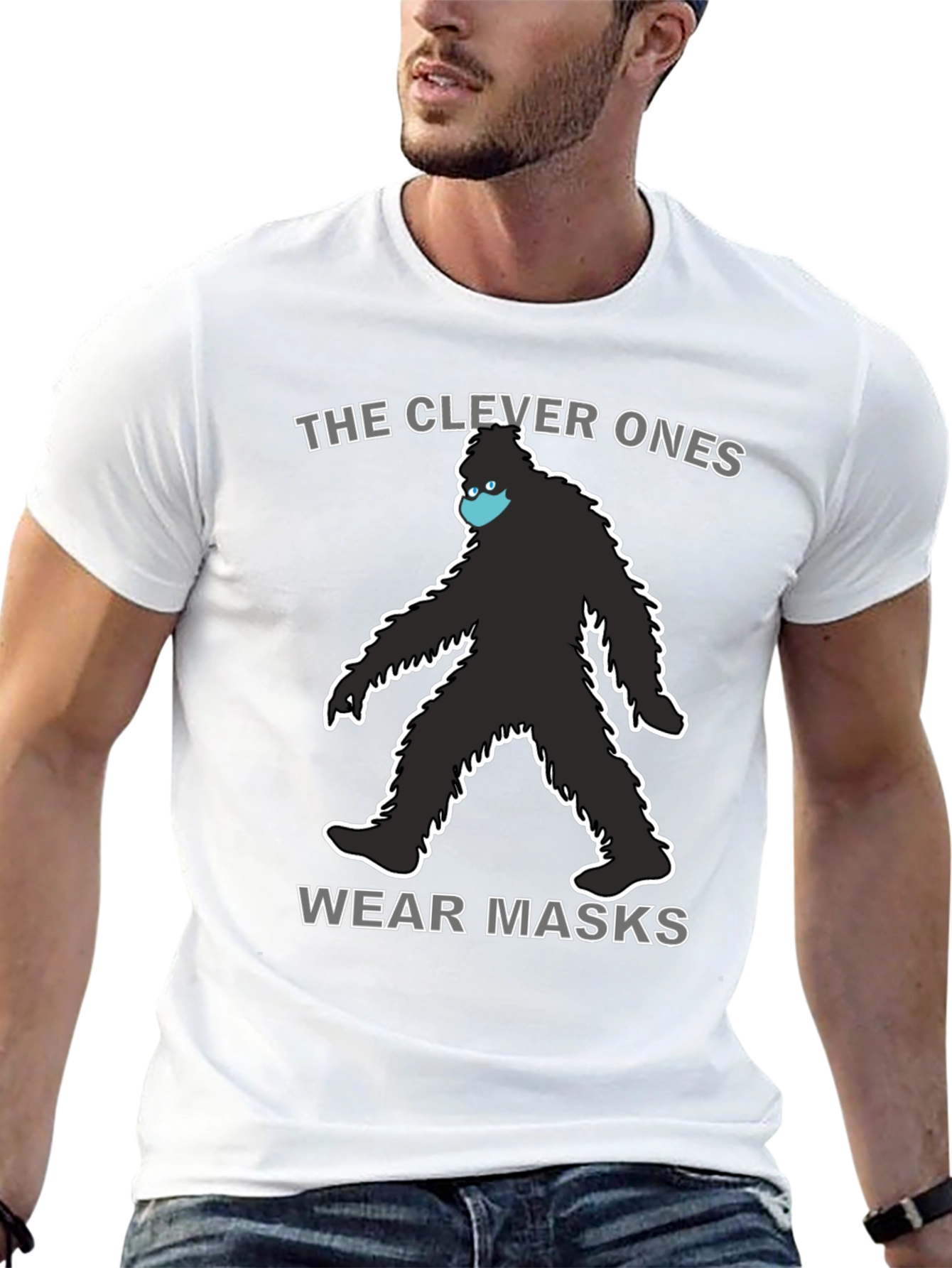 Clever Ones Wear Masks Bigfoot T-Shirt