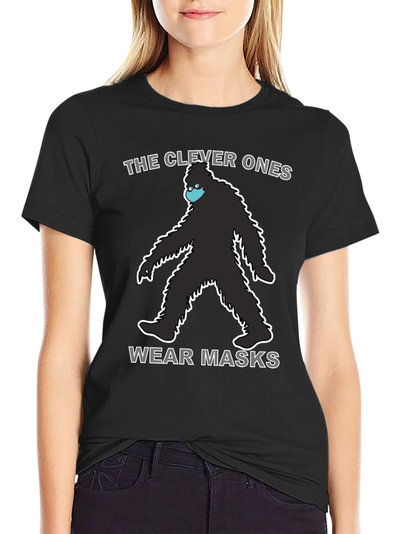 Clever Ones Wear Masks Bigfoot T-Shirt