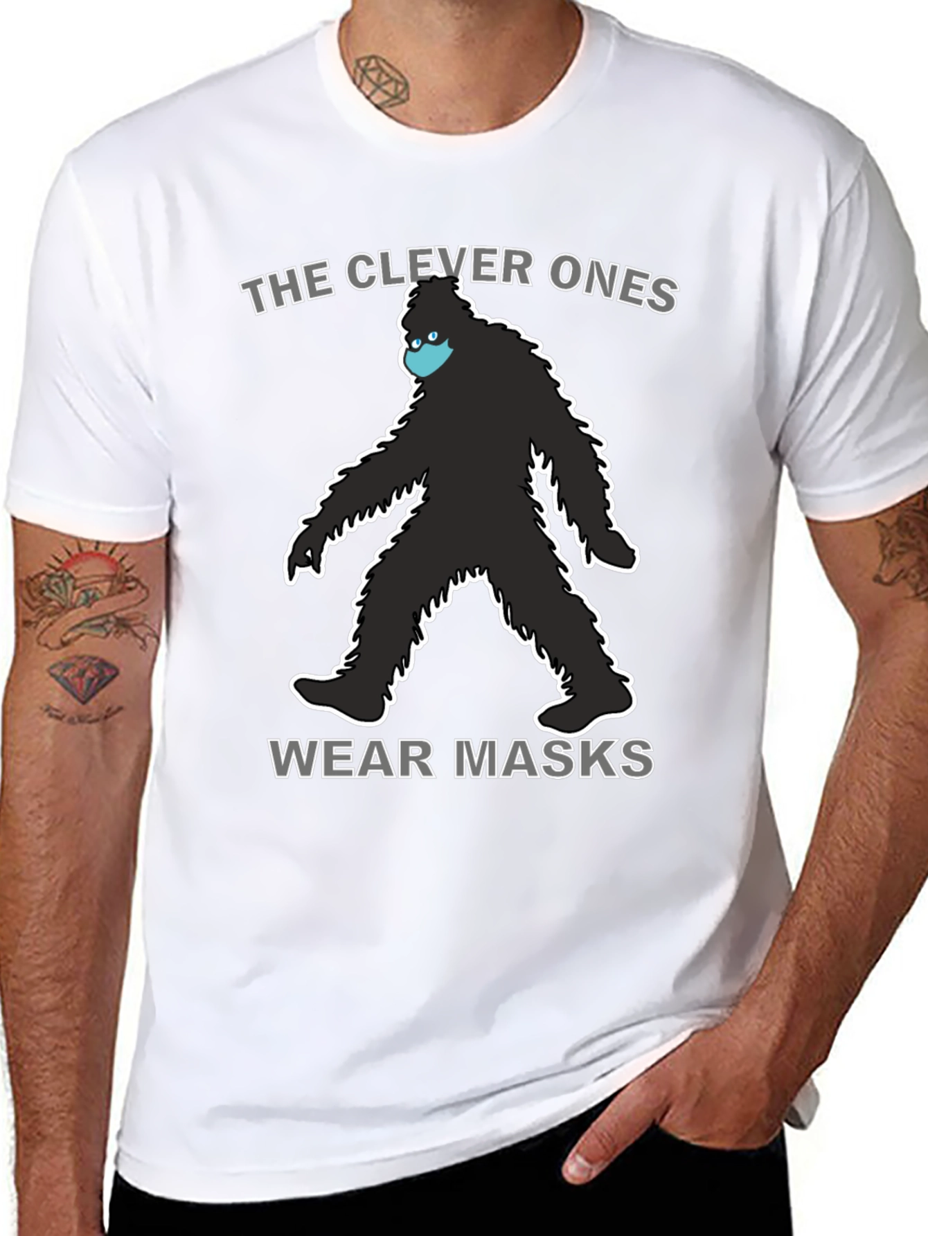 Clever Ones Wear Masks Bigfoot T-Shirt