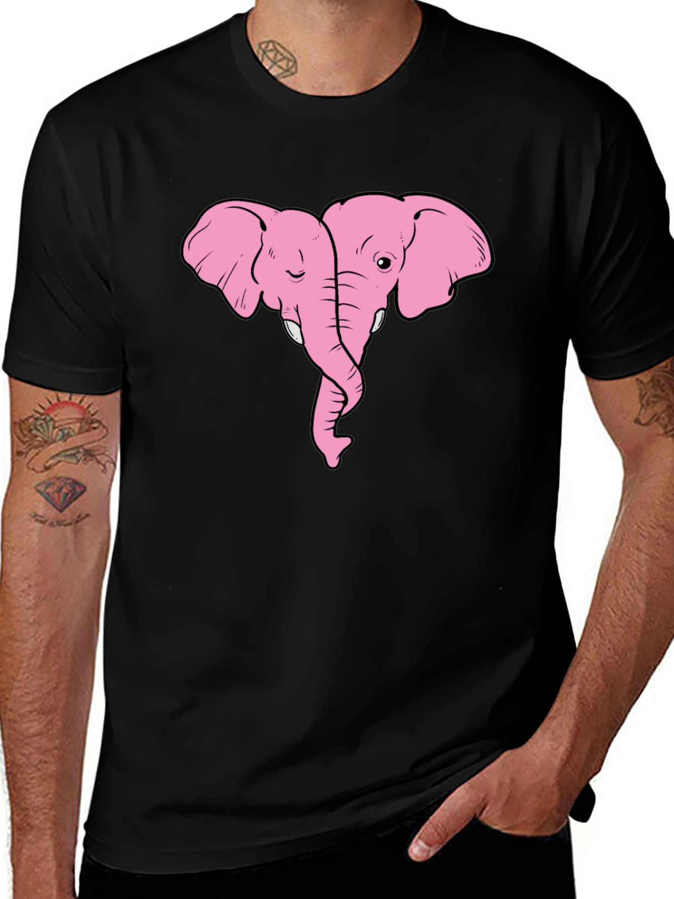 Pink Elephant Love T-Shirt
