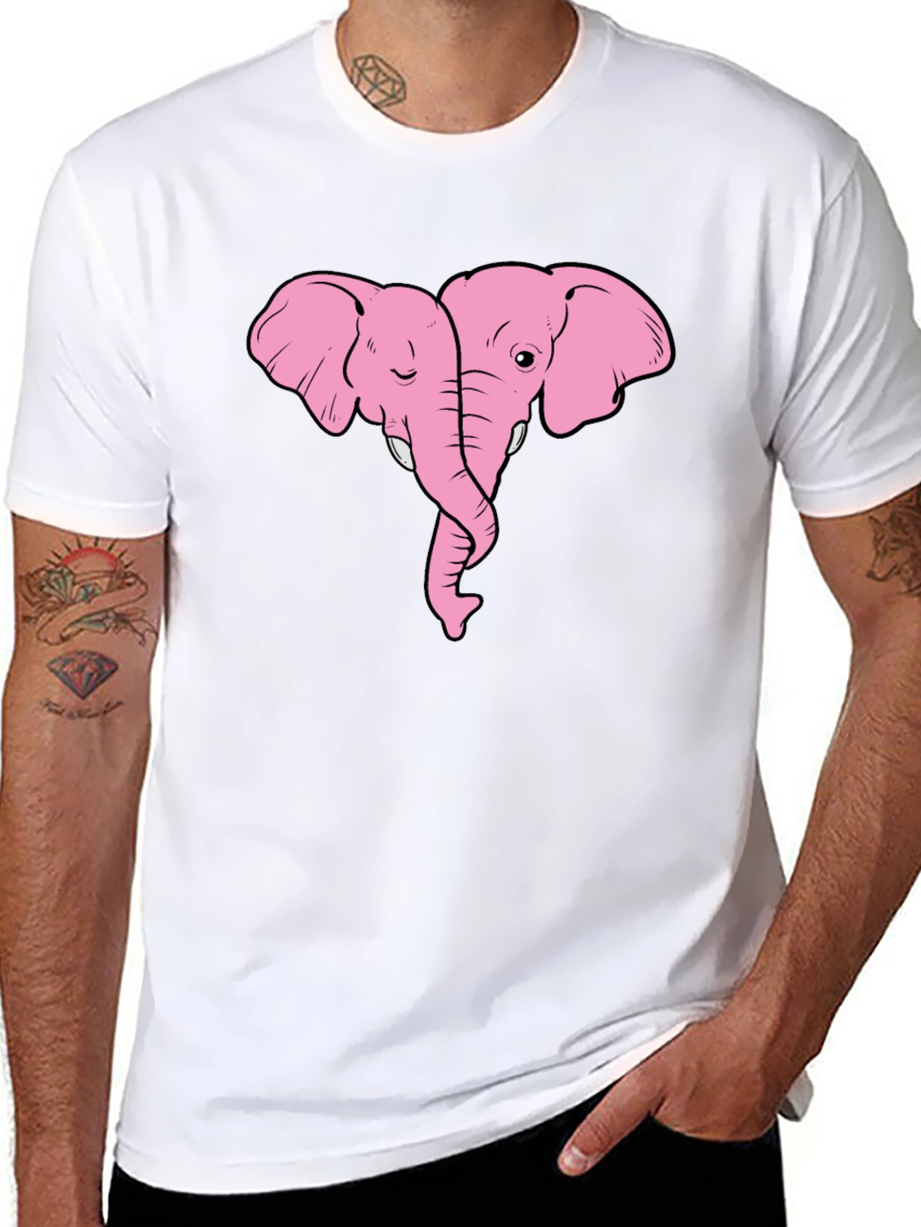 Pink Elephant Love T-Shirt