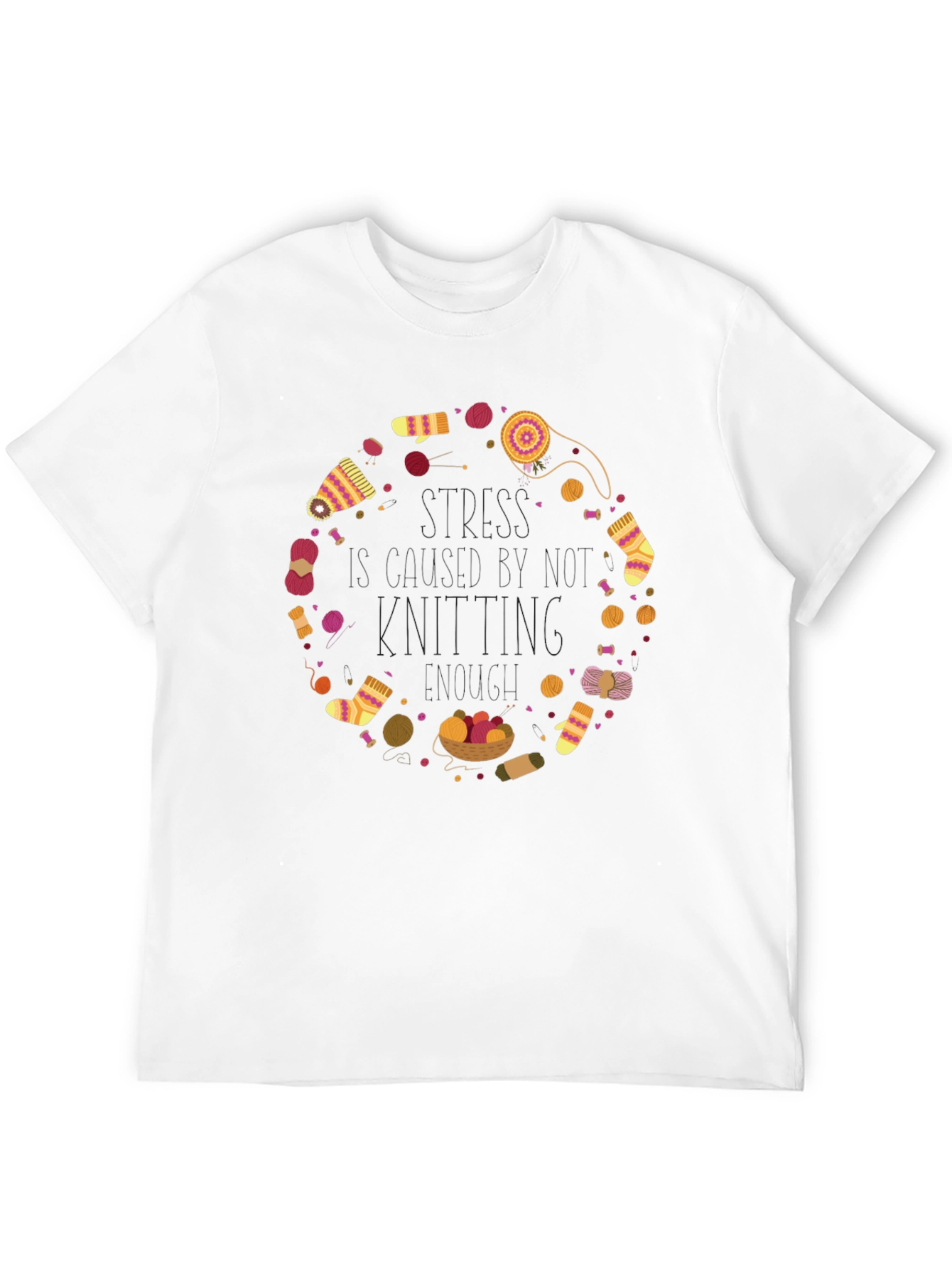 Knitting Circle Graphic Tee - Cozy Crafting Shirt