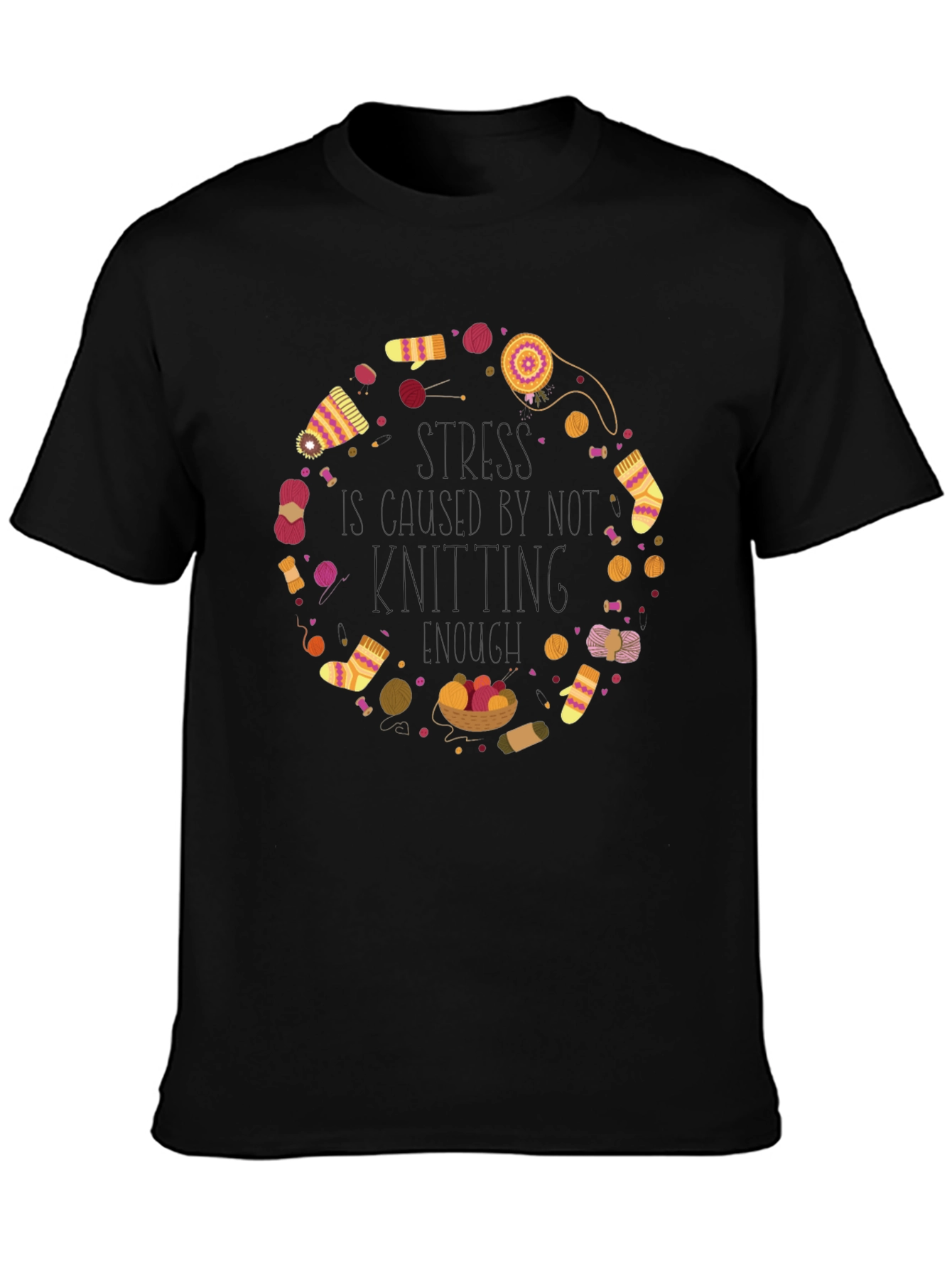 Knitting Circle Graphic Tee - Cozy Crafting Shirt