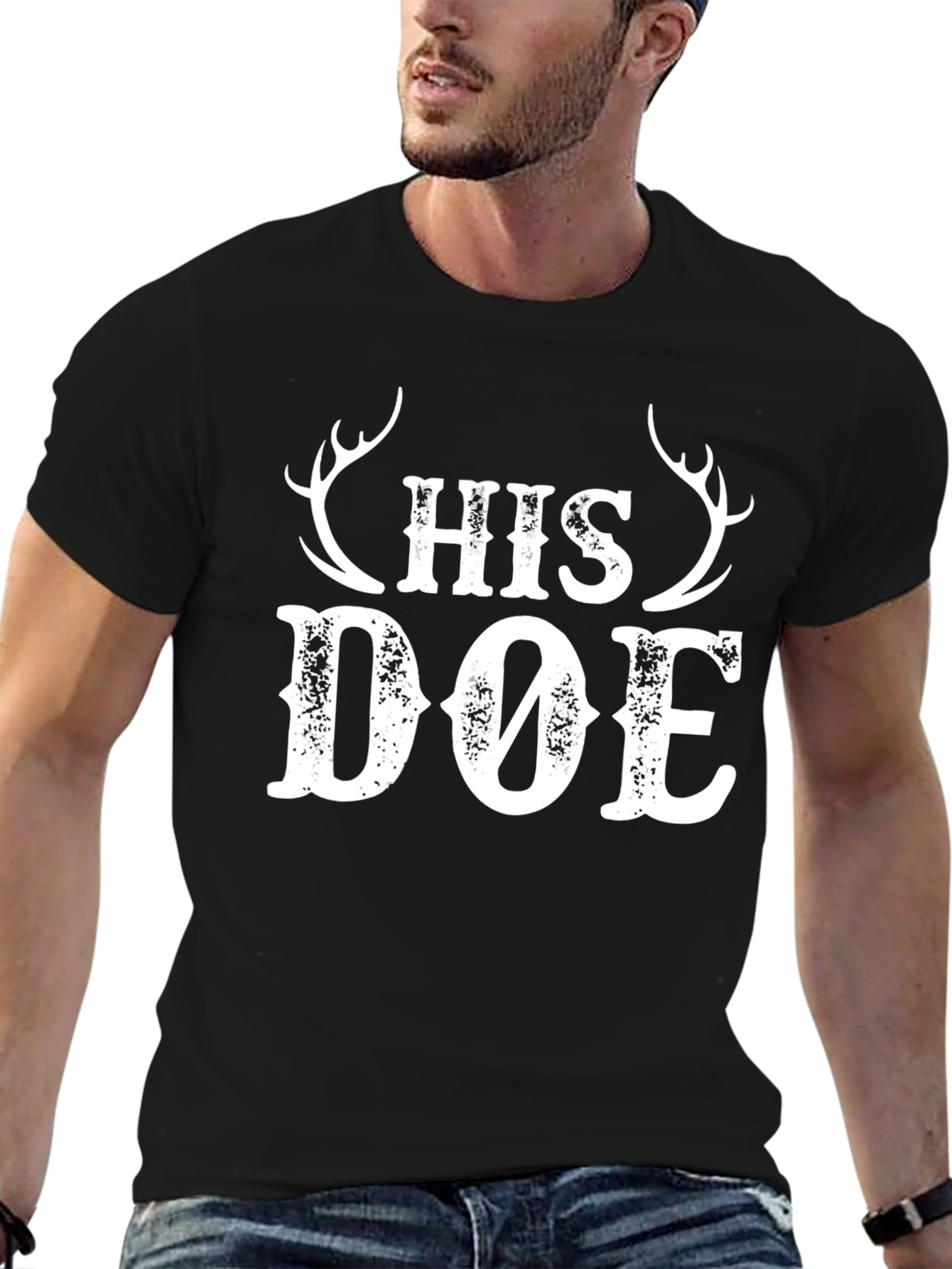 His Doe Graphic Tee - Hunting Couple Shirt