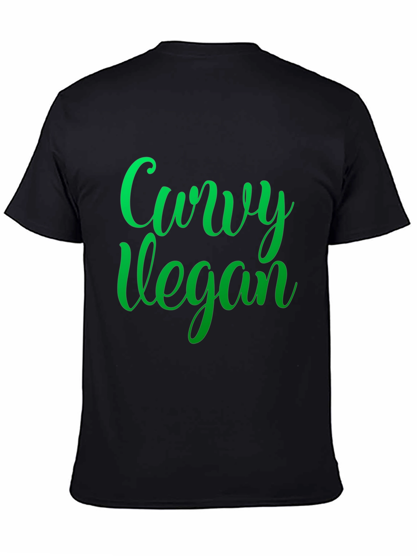 Curvy Vegan Black Graphic Tee