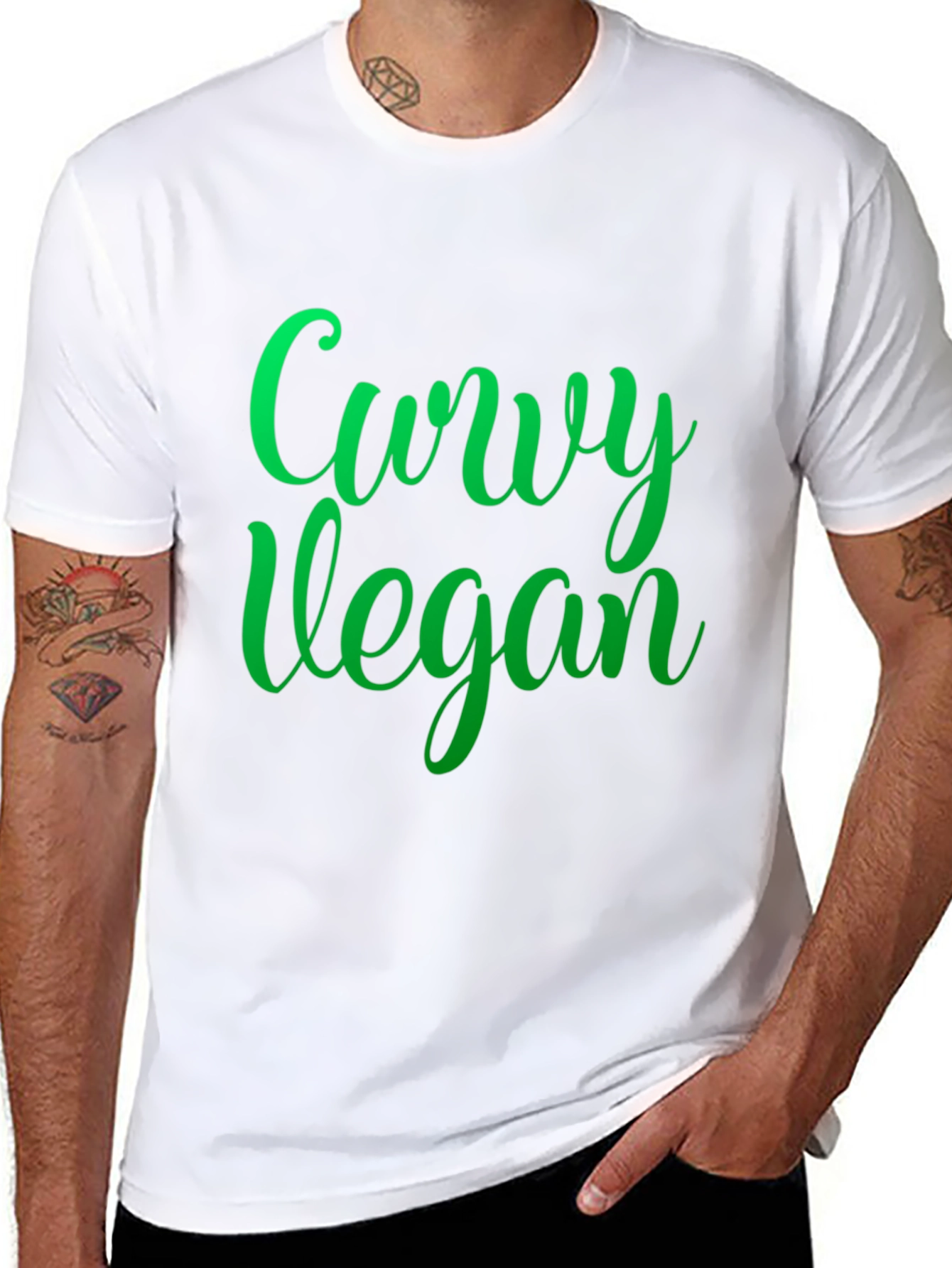 Curvy Vegan Black Graphic Tee