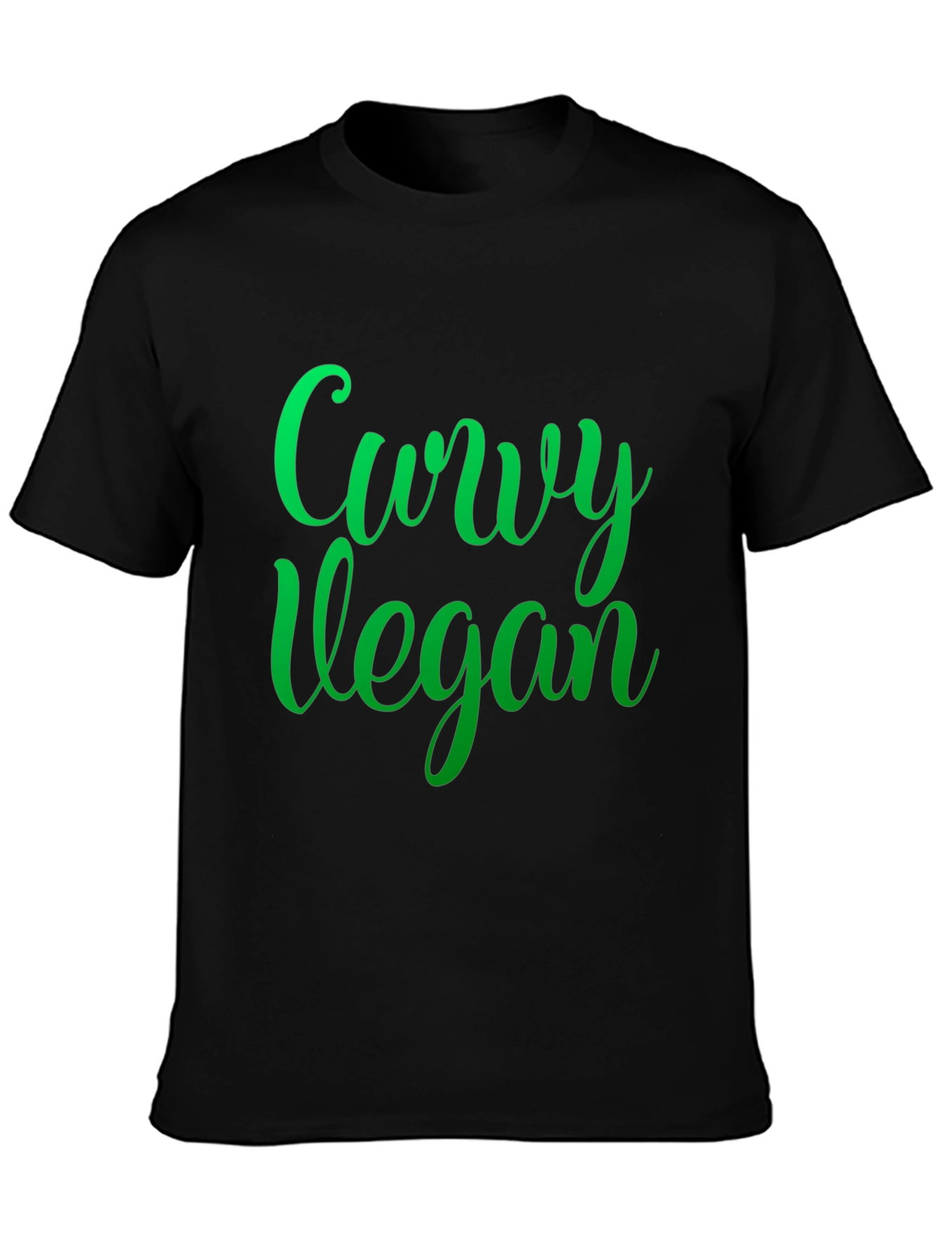 Curvy Vegan Black Graphic Tee