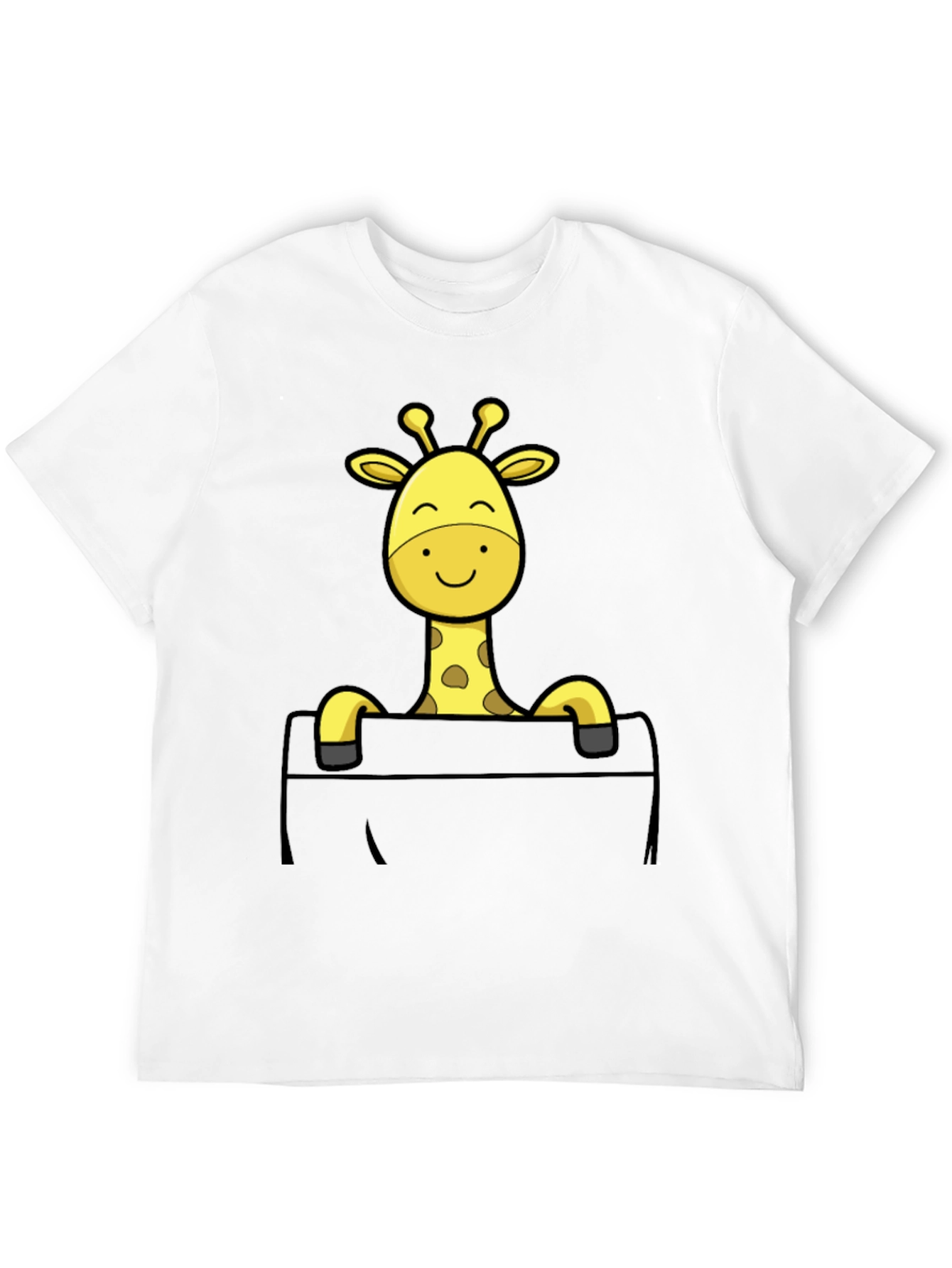 Giraffe Pocket T-Shirt - Novelty Animal Tee