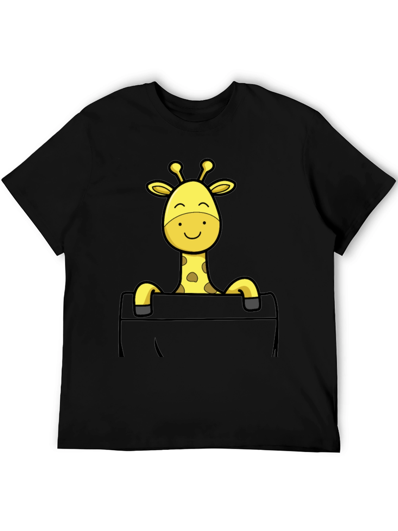 Giraffe Pocket T-Shirt - Novelty Animal Tee