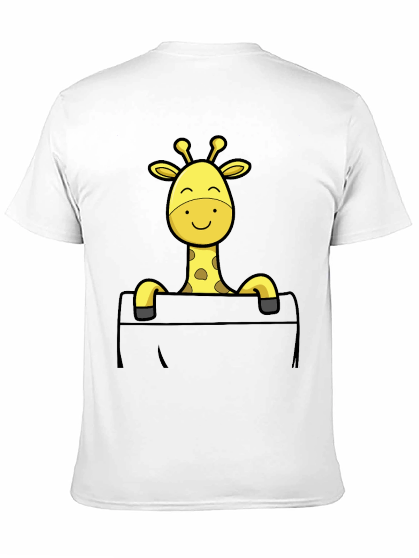 Giraffe Pocket T-Shirt - Novelty Animal Tee