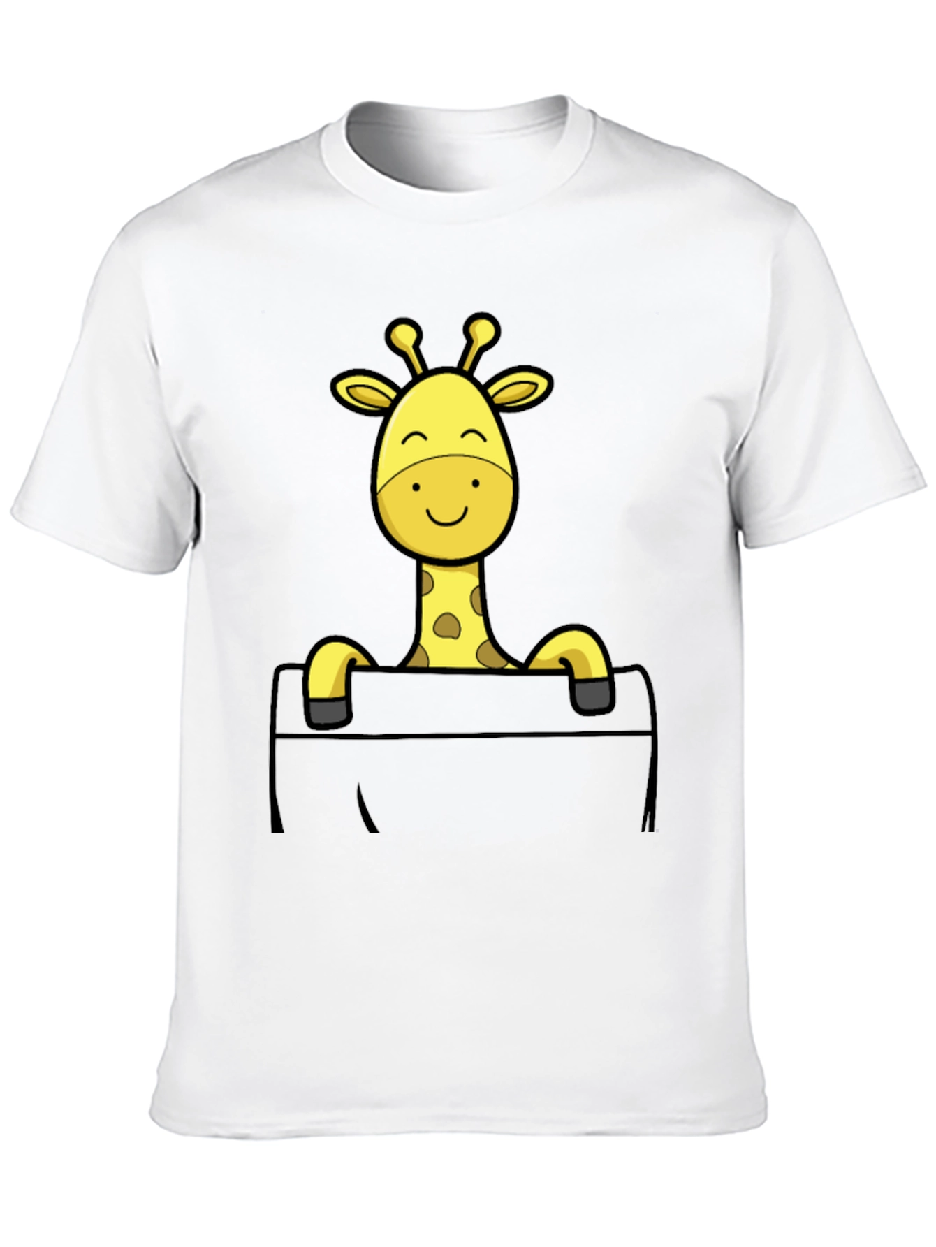 Giraffe Pocket T-Shirt - Novelty Animal Tee