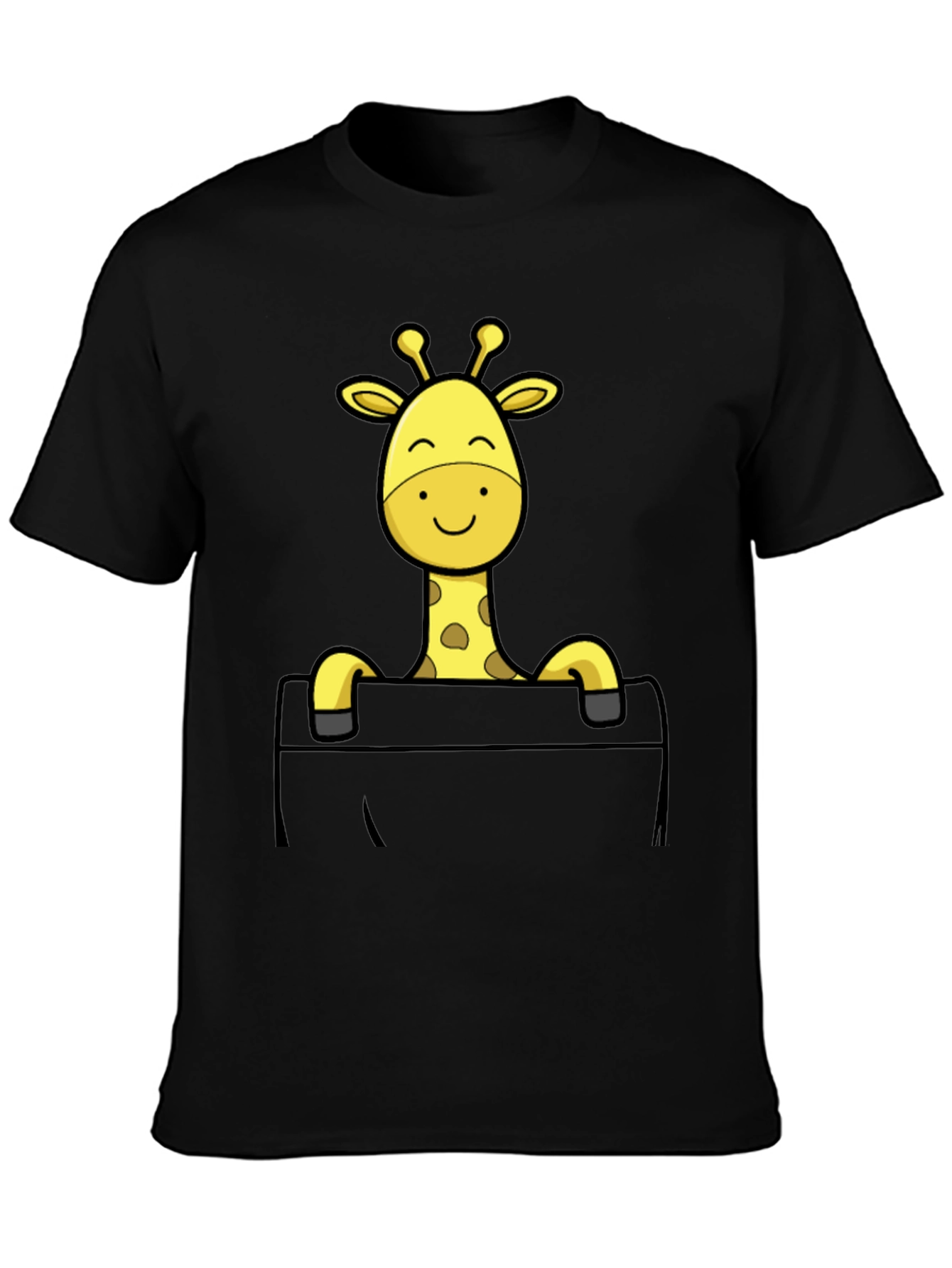 Giraffe Pocket T-Shirt - Novelty Animal Tee